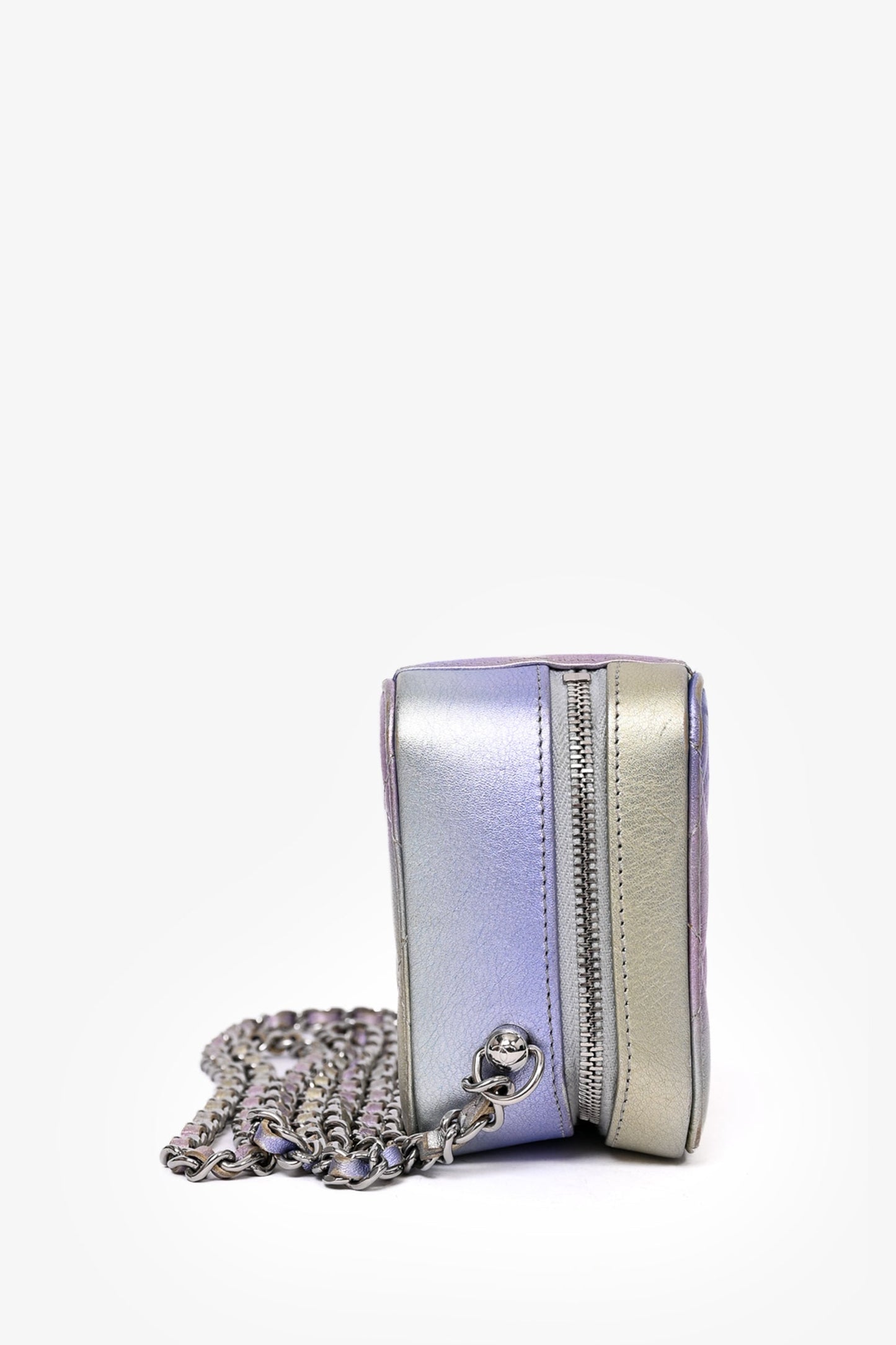 Pre-Loved Chanel™ 2021 Iridescent Quilted Lambskin Cube Crossbody