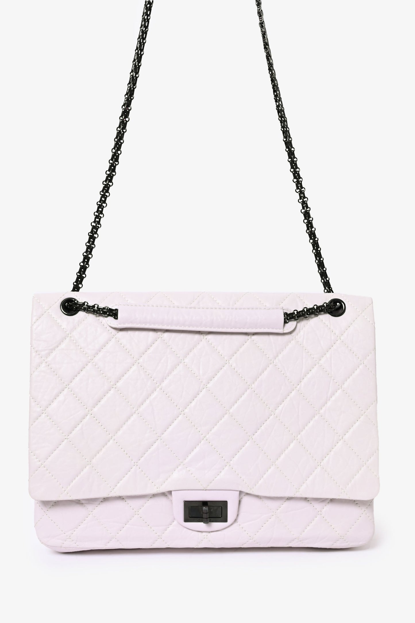 Pre-Loved Chanel™ 2008/9 Grey Leather Quilted 2.55 Reissue XL Bag