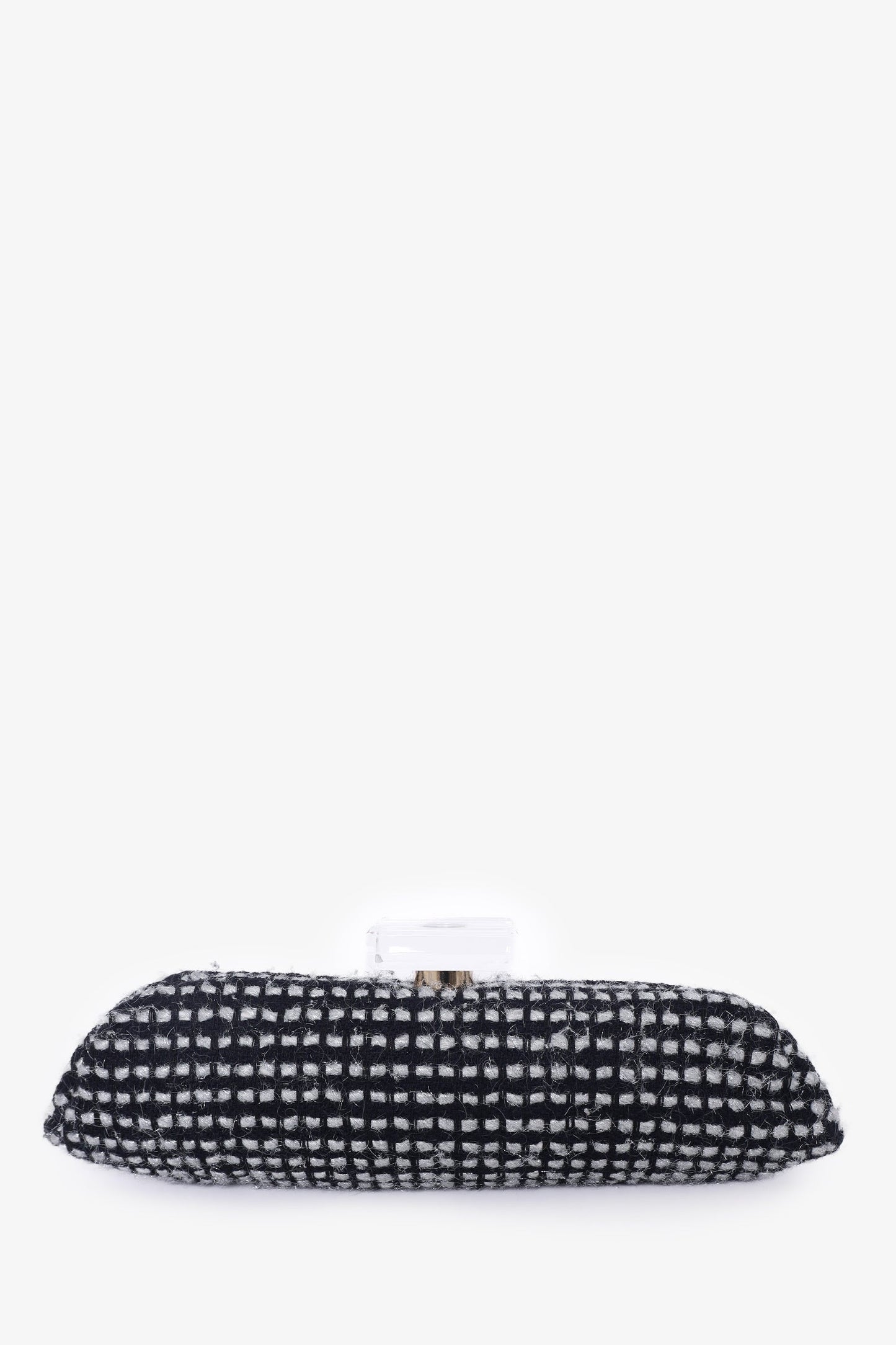 Pre-Loved Chanel™ 2002/03 Black/Silver Tweed Clutch