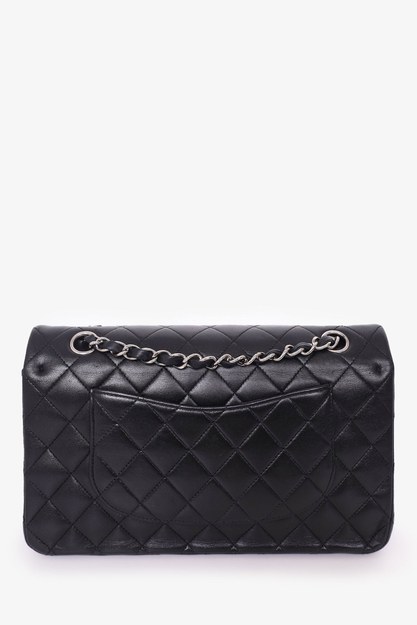 Pre-Loved Chanel™ 2009-10 Black Lambskin Quilted Medium Double Flap