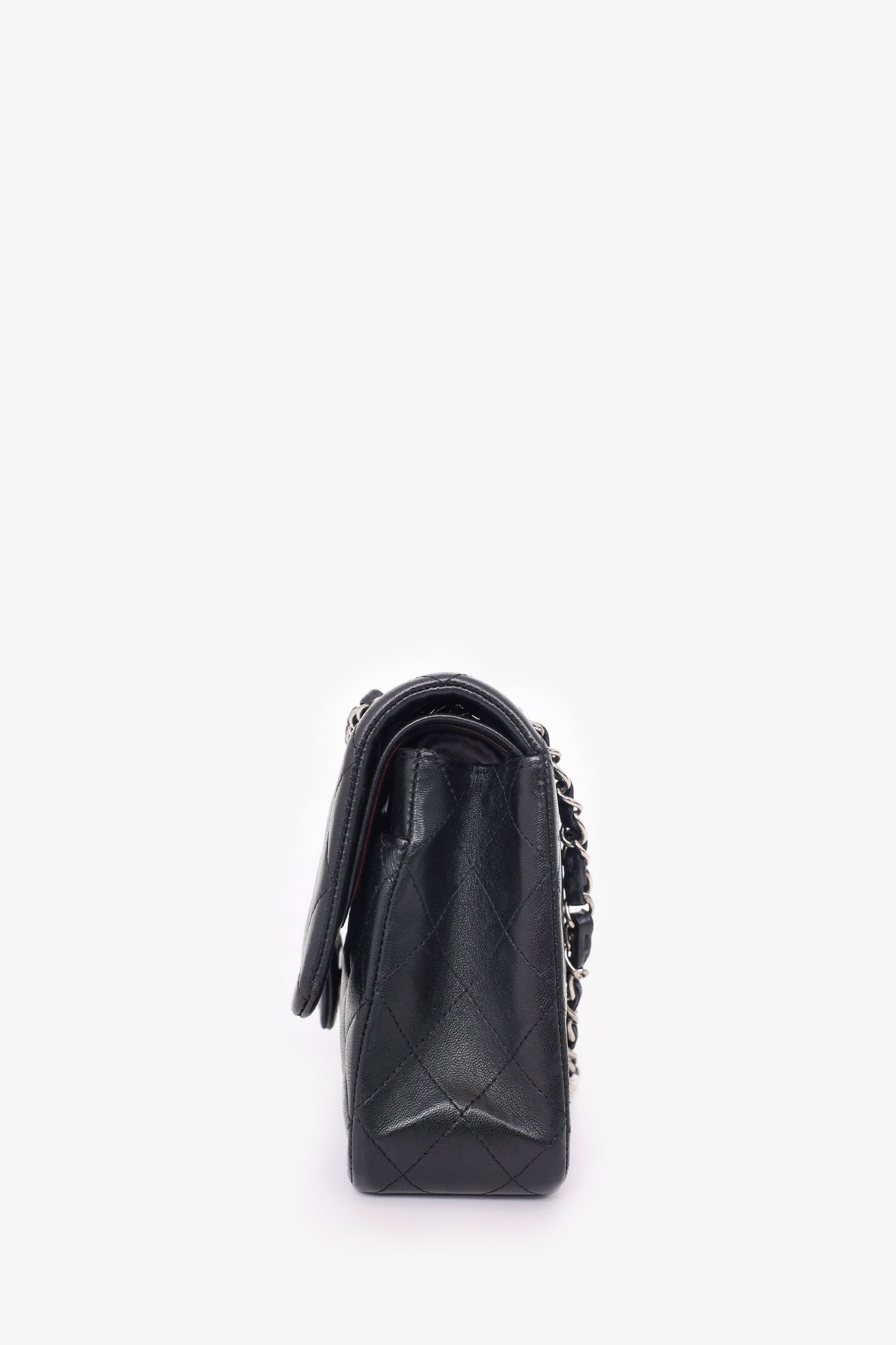 Pre-Loved Chanel™ 2009-10 Black Lambskin Quilted Medium Double Flap