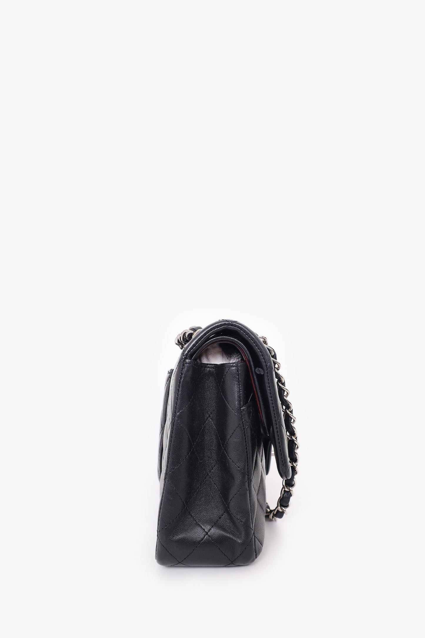 Pre-Loved Chanel™ 2009-10 Black Lambskin Quilted Medium Double Flap