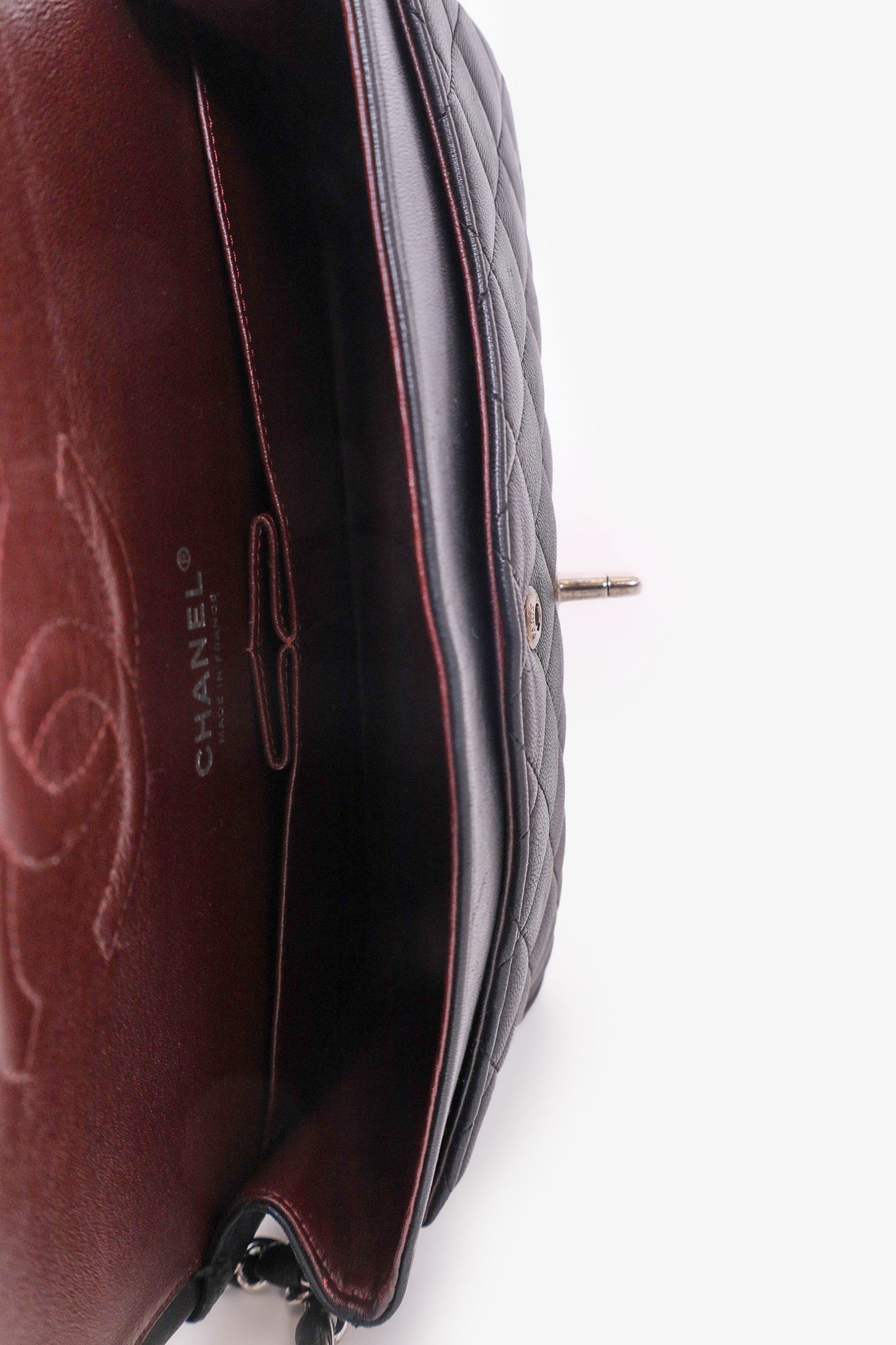 Pre-Loved Chanel™ 2009-10 Black Lambskin Quilted Medium Double Flap