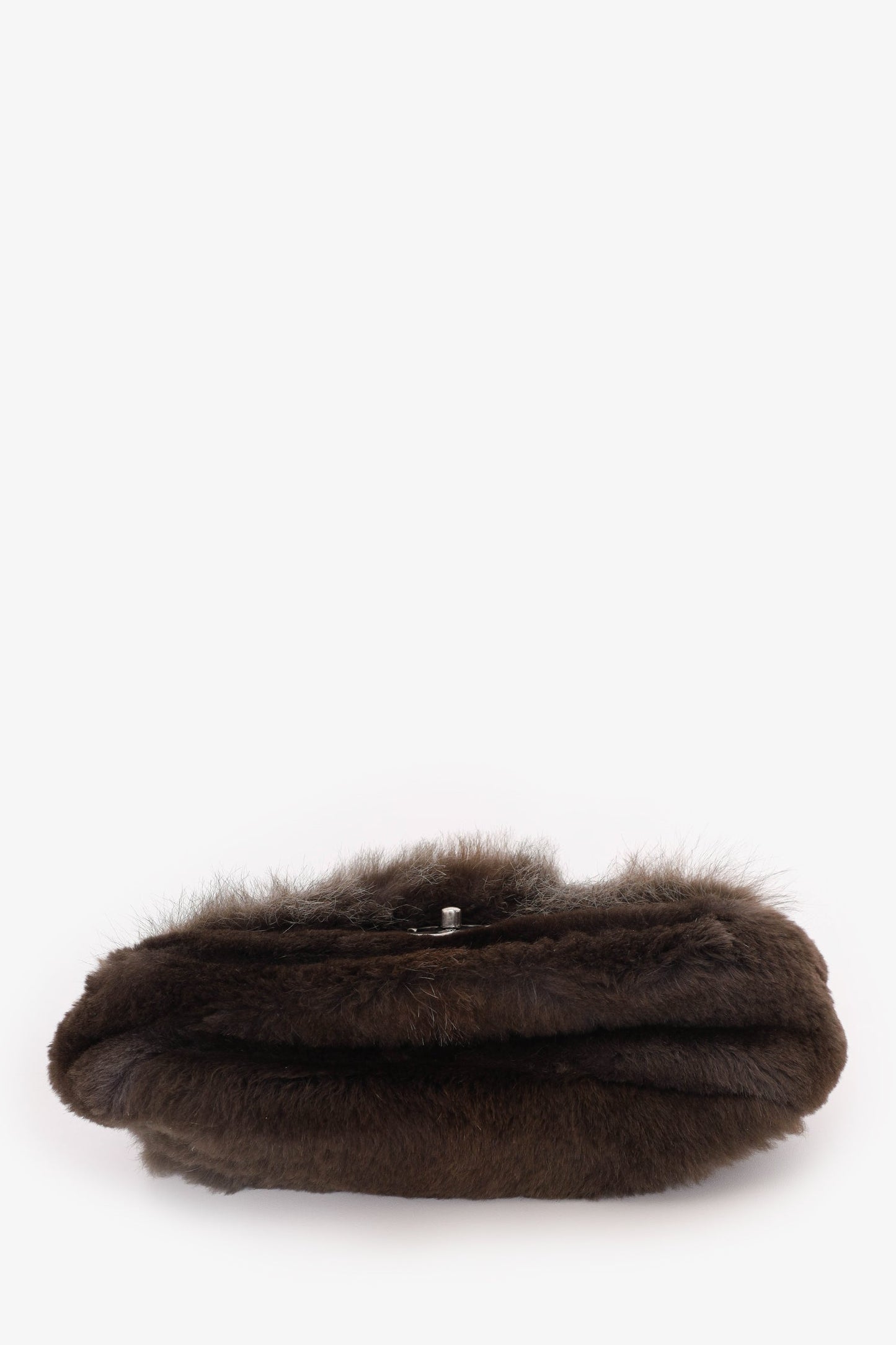 Pre-Loved Chanel™ 2013-14 Brown Fur CC Flap Bag