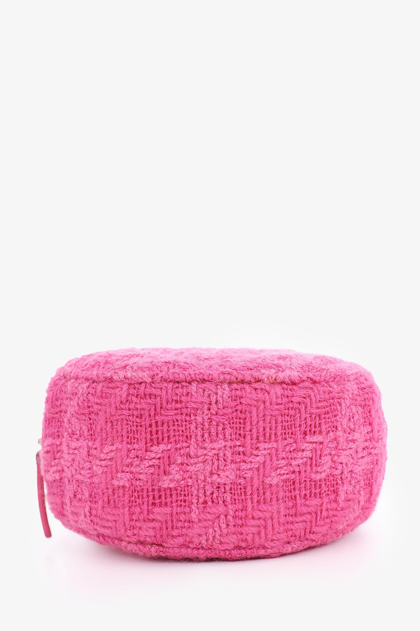 Pre-Loved Chanel™ 2019-20 Fuchsia Tweed 19 Round Clutch with Coin Purse