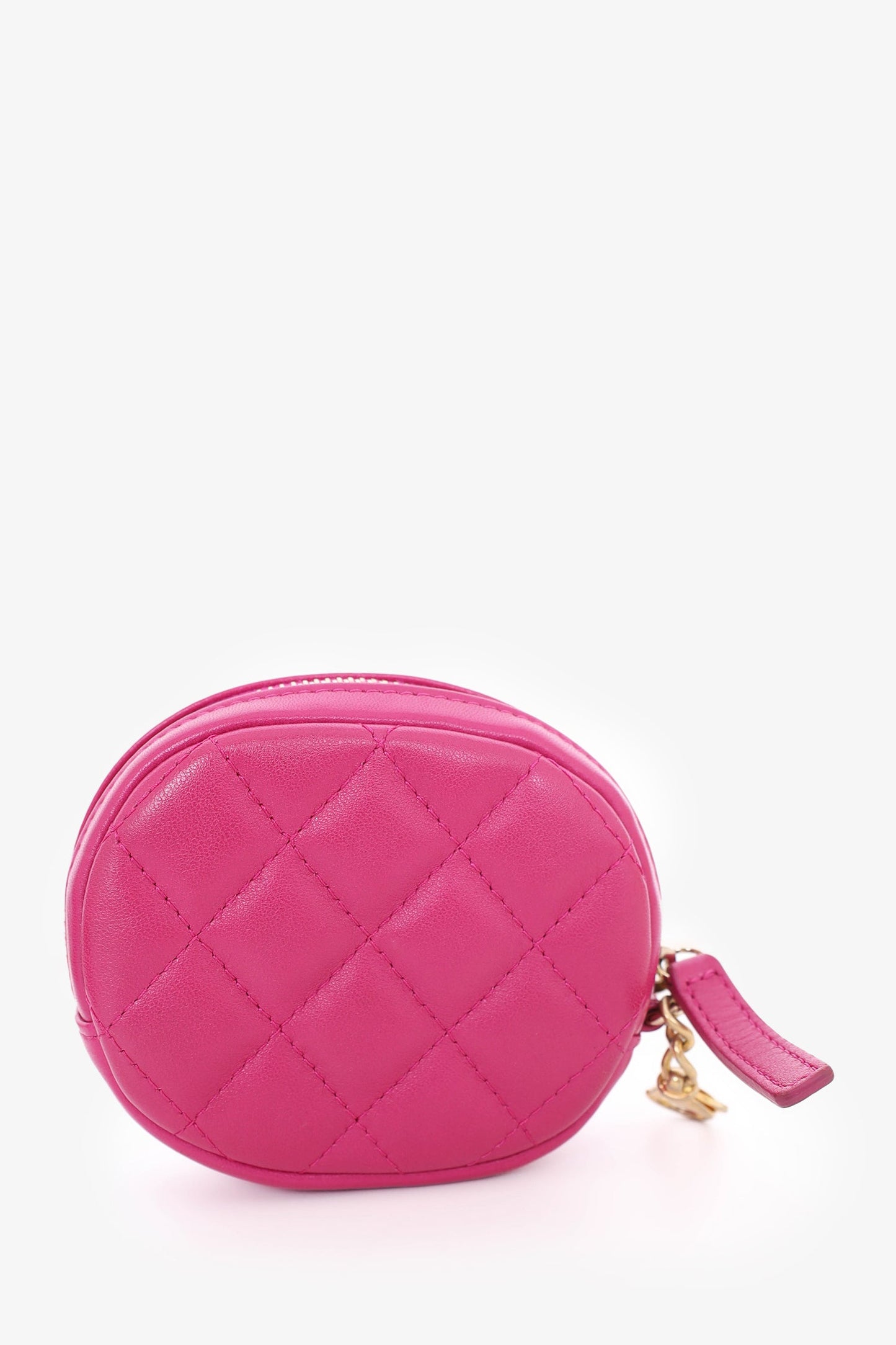 Pre-Loved Chanel™ 2019-20 Fuchsia Tweed 19 Round Clutch with Coin Purse