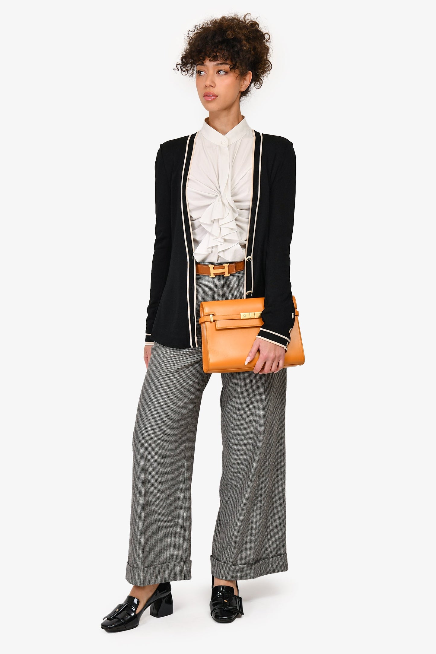 Saint Laurent Orange Leather Manhattan Shoulder Bag