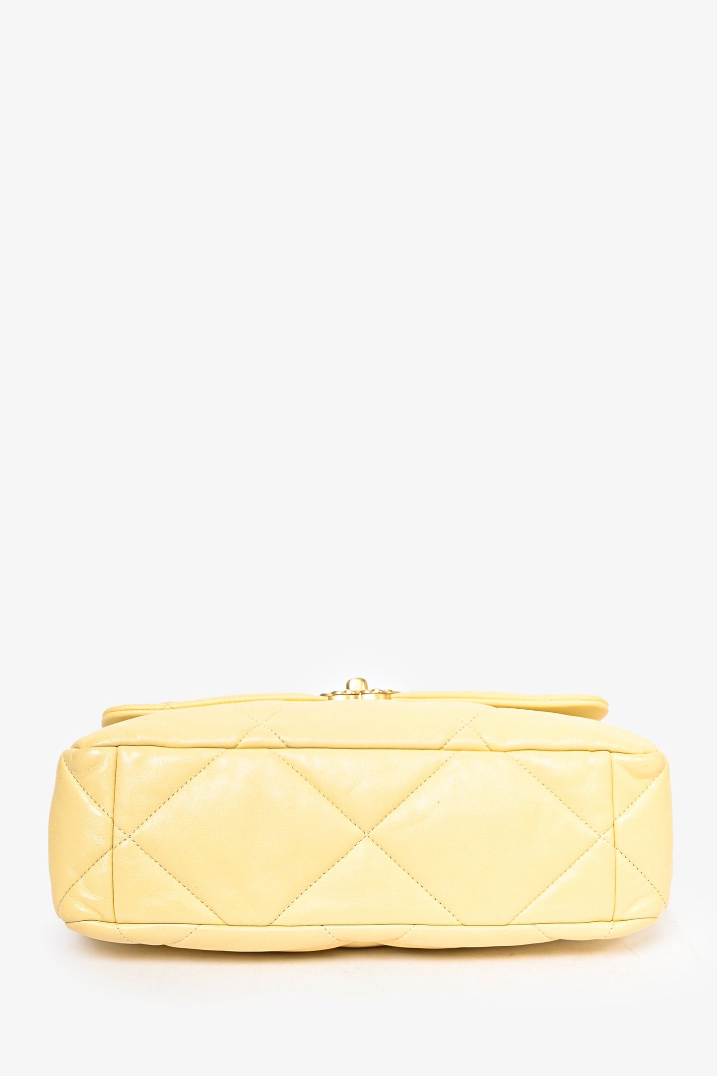 Pre-Loved Chanel™ 2019/2020 Yellow Lambskin Leather Quilted CC Flap Bag