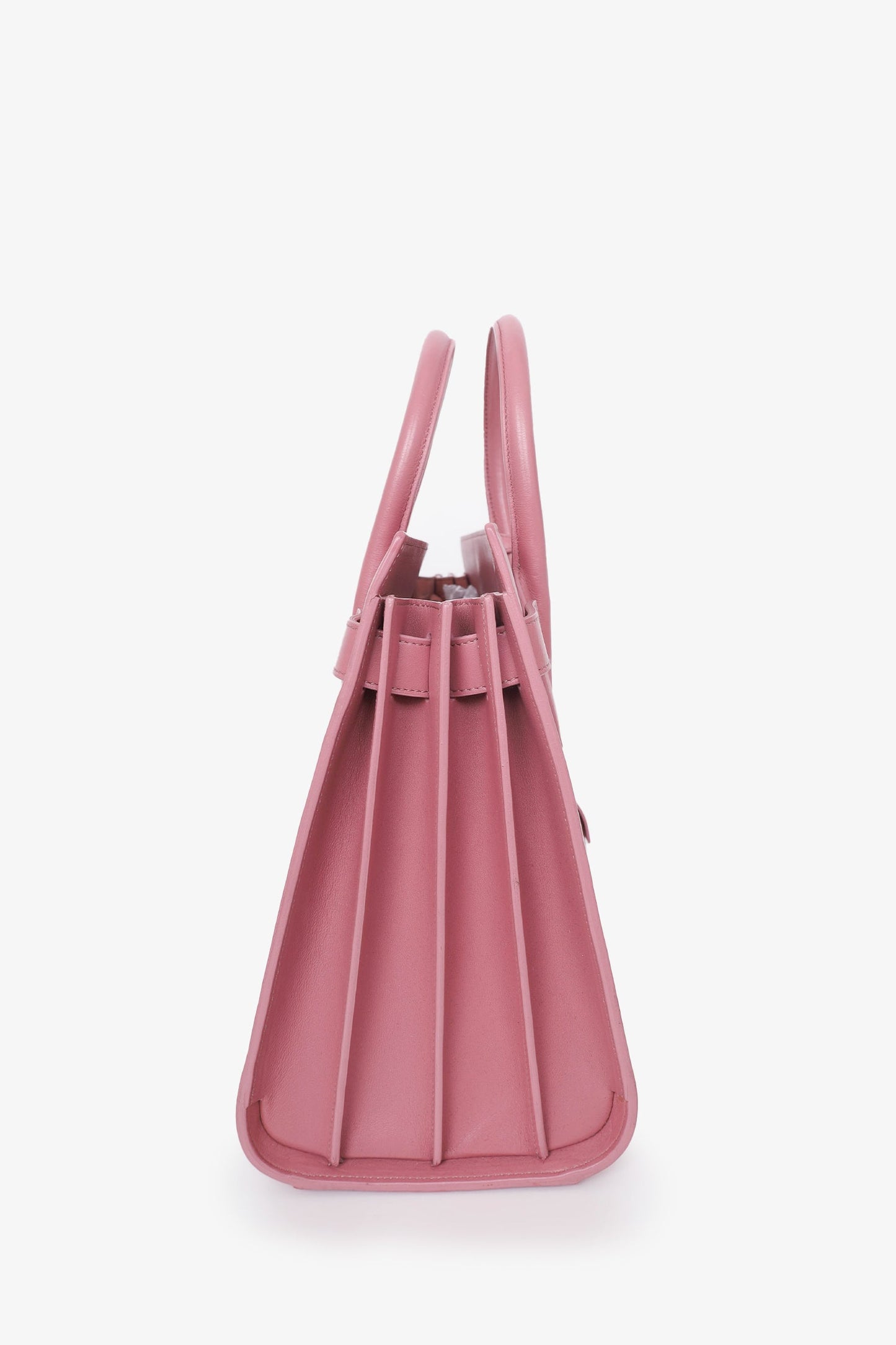 Saint Laurent Pink Leather Small Sac De Jour with Strap