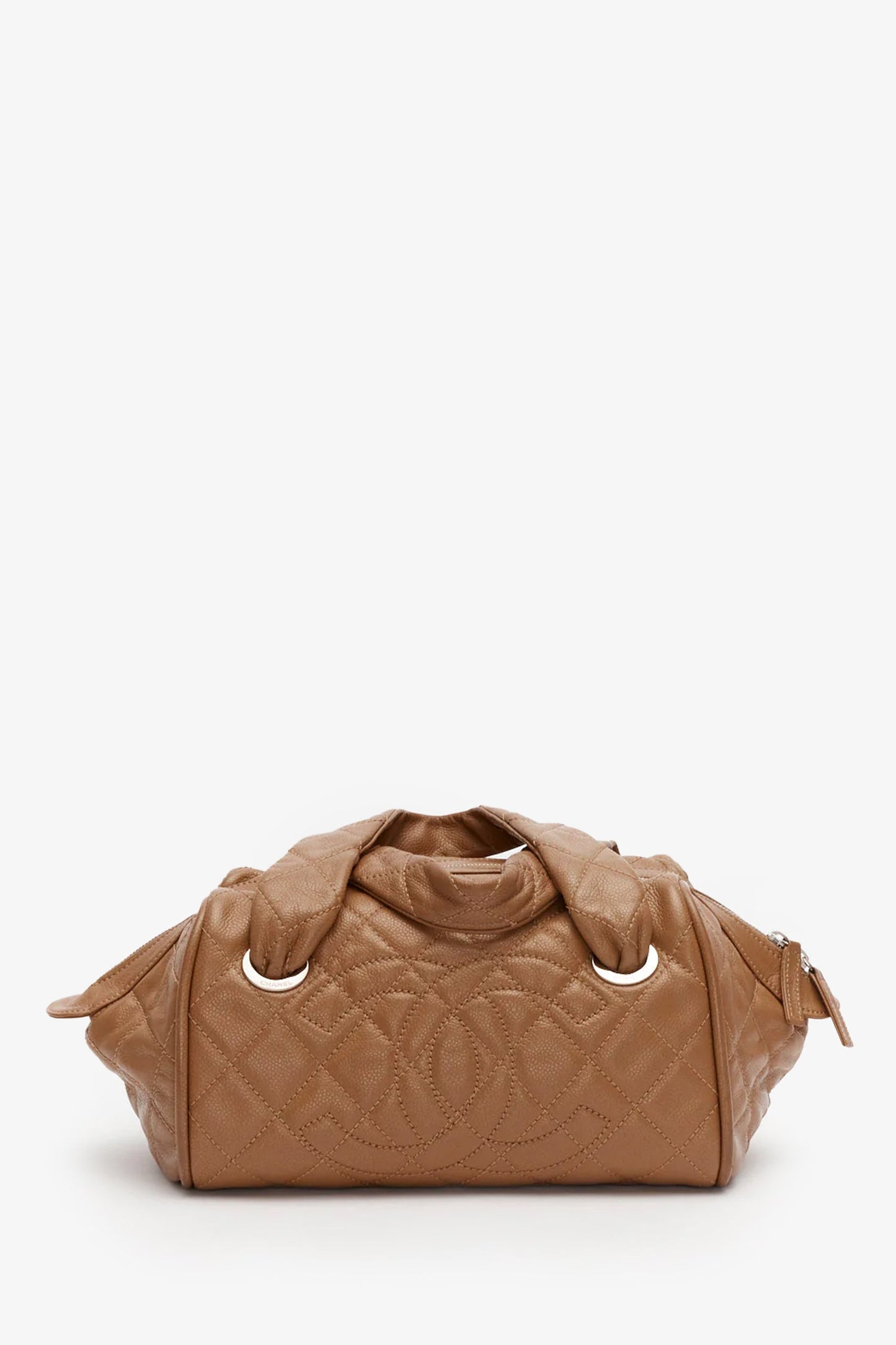 Pre-Loved Chanel™ Brown Quilted Caviar Leather Timeless Bowler Bag