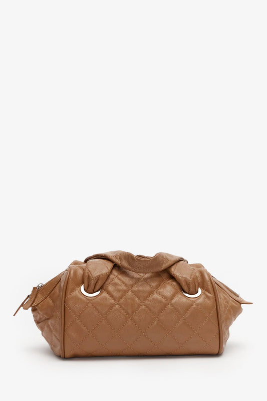 Pre-Loved Chanel™ Brown Quilted Caviar Leather Timeless Bowler Bag