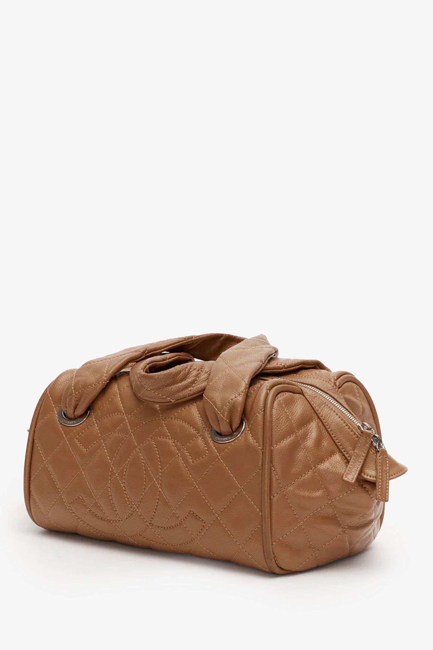 Pre-Loved Chanel™ Brown Quilted Caviar Leather Timeless Bowler Bag