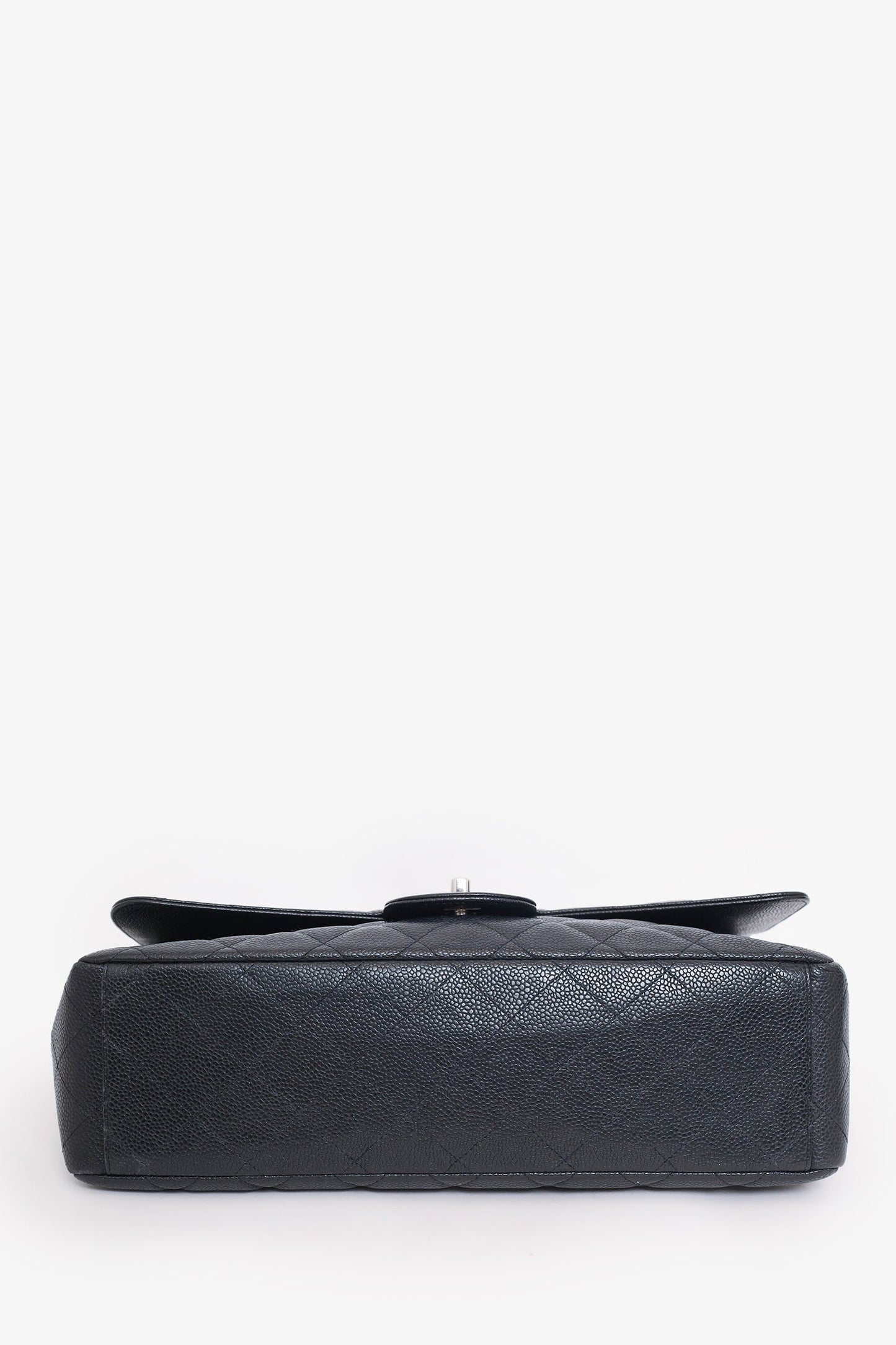 Pre-loved Chanel™ 2009-10 Black Caviar Leather Maxi Single Flap Shoulder Bag