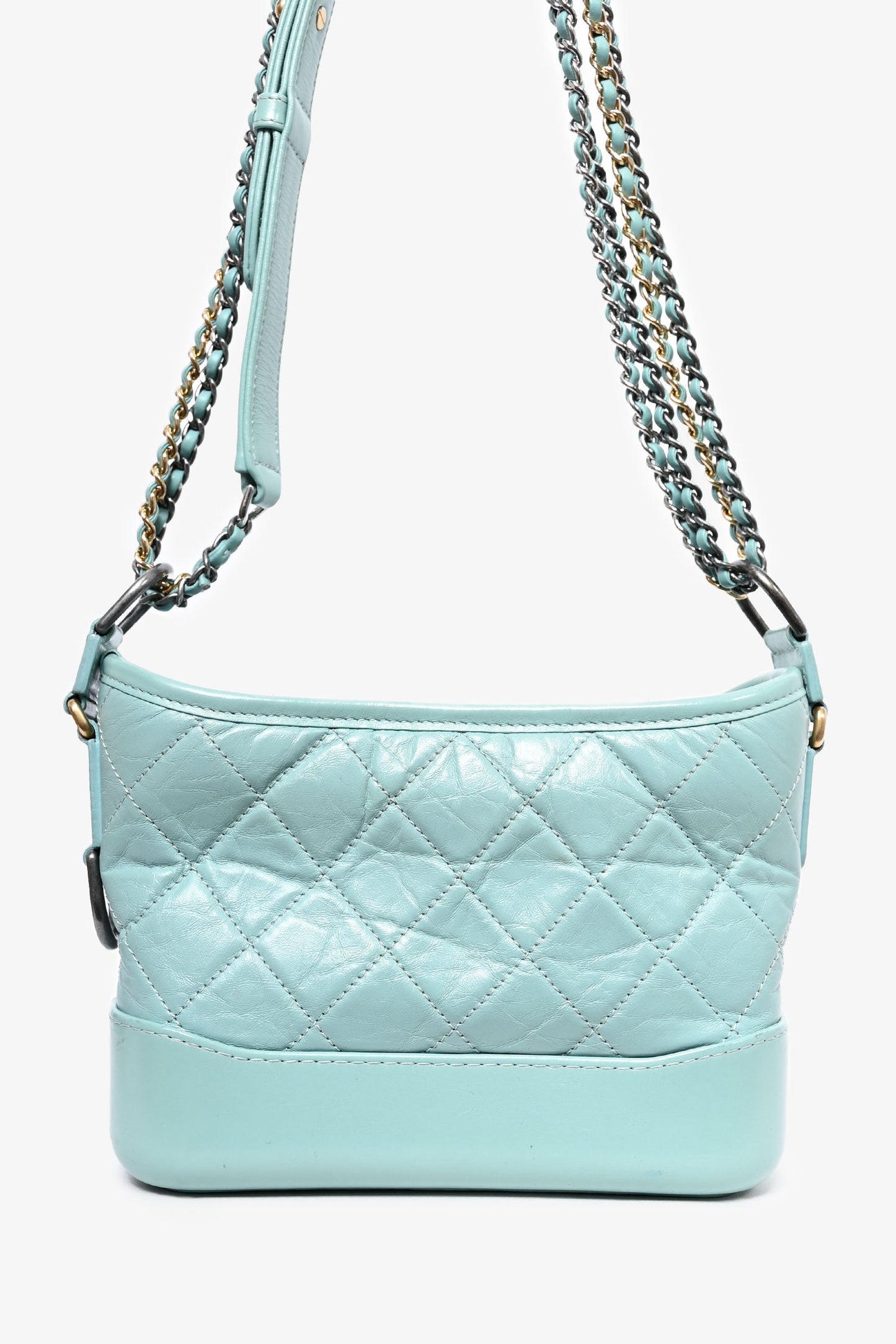 Pre-Loved Chanel™ 2019 Seafoam Green Quilted Small Gabrielle Shoulder Bag (As Is)