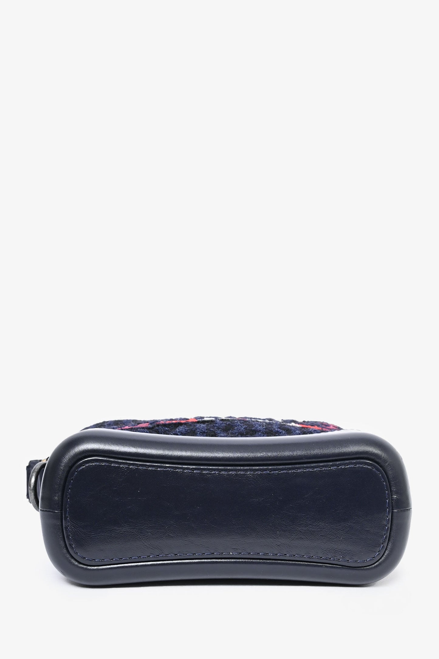 Pre-Loved Chanel™ 2017 Black Leather/Navy Tweed Small Gabrielle Shoulder Bag (As Is)