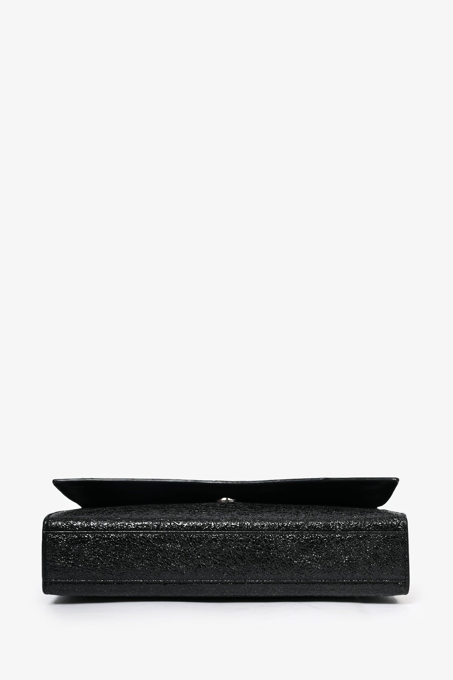 Saint Laurent 2015 Black Crackled Patent Leather Medium Kate Crossbody