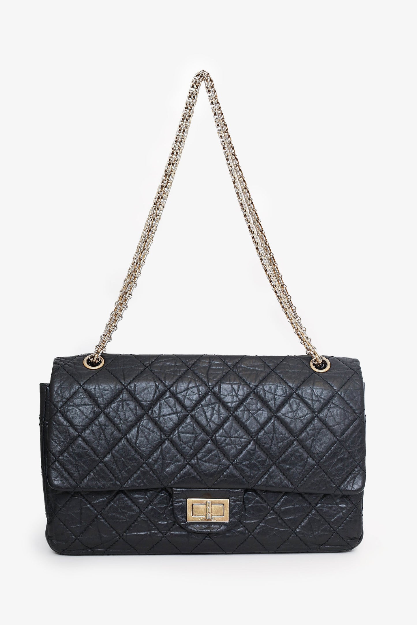 Pre-Loved Chanel™ Black Quilted Aged Calfskin Large Reissue 255 Shoulder Bag