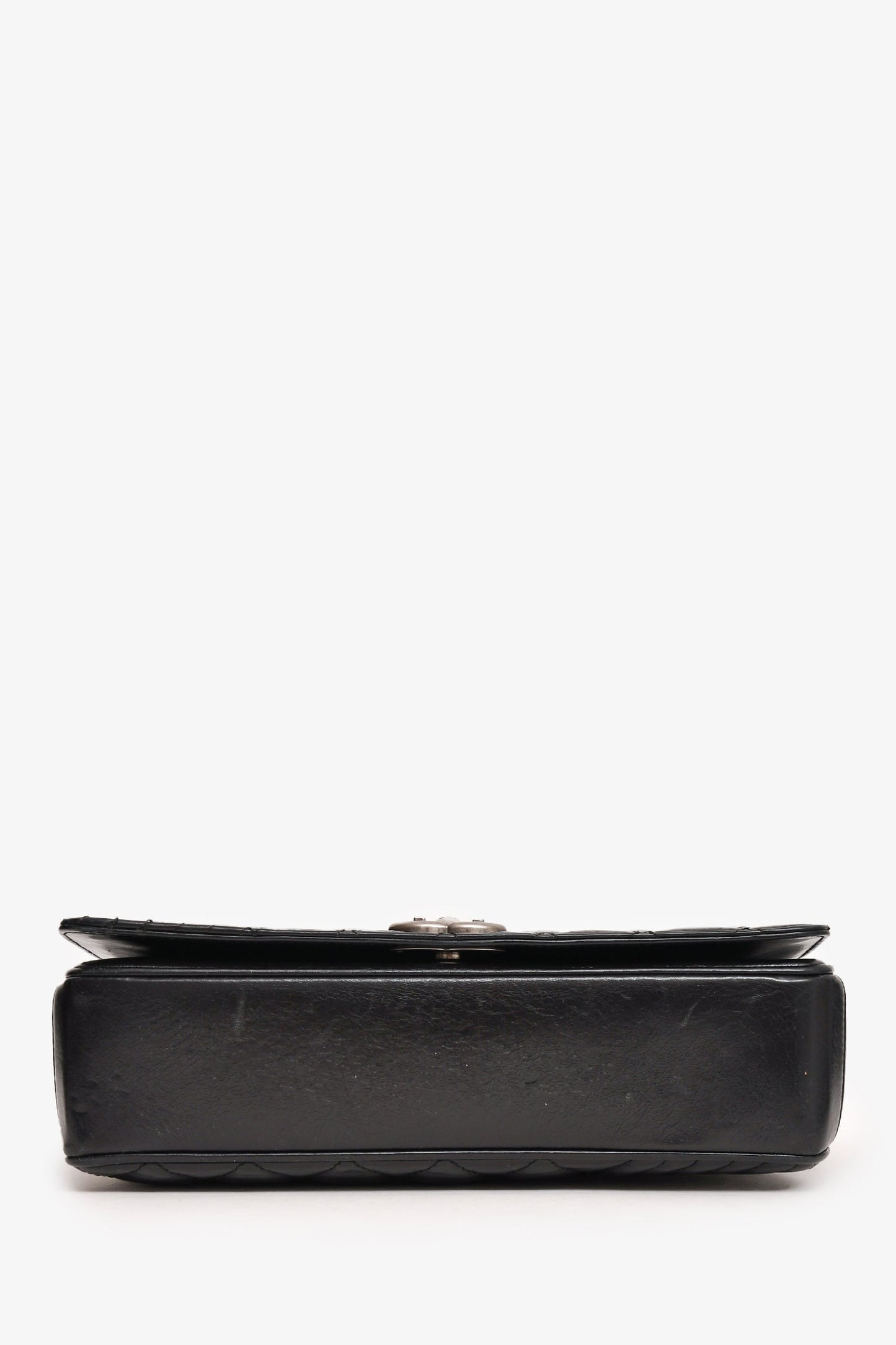 Pre-Loved Chanel™ 2014 Black Glazed Leather Coco Boy Flap Bag