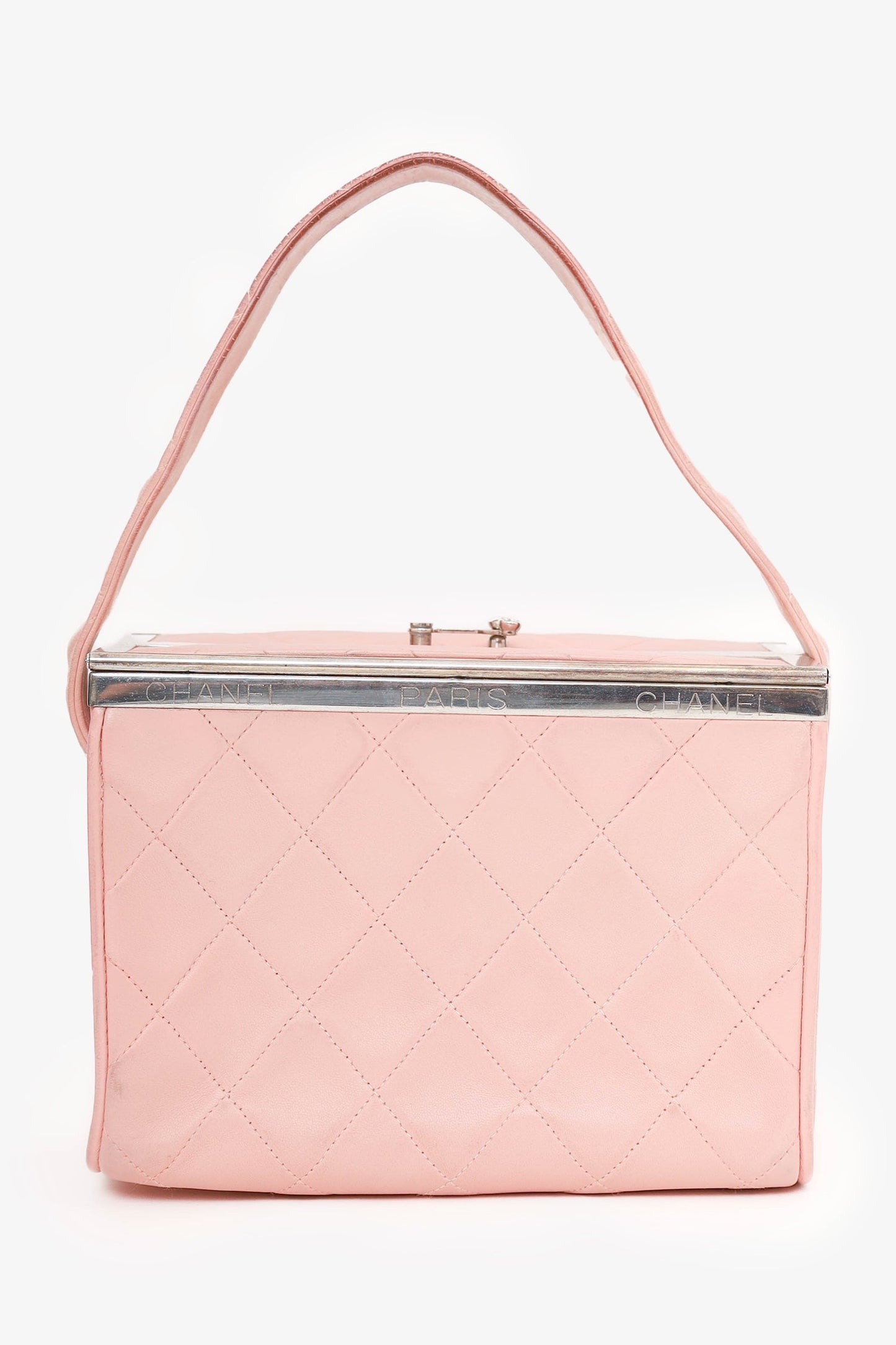Pre-Loved Chanel™ 1996-97 Pink Quilted Lambskin Vanity Box