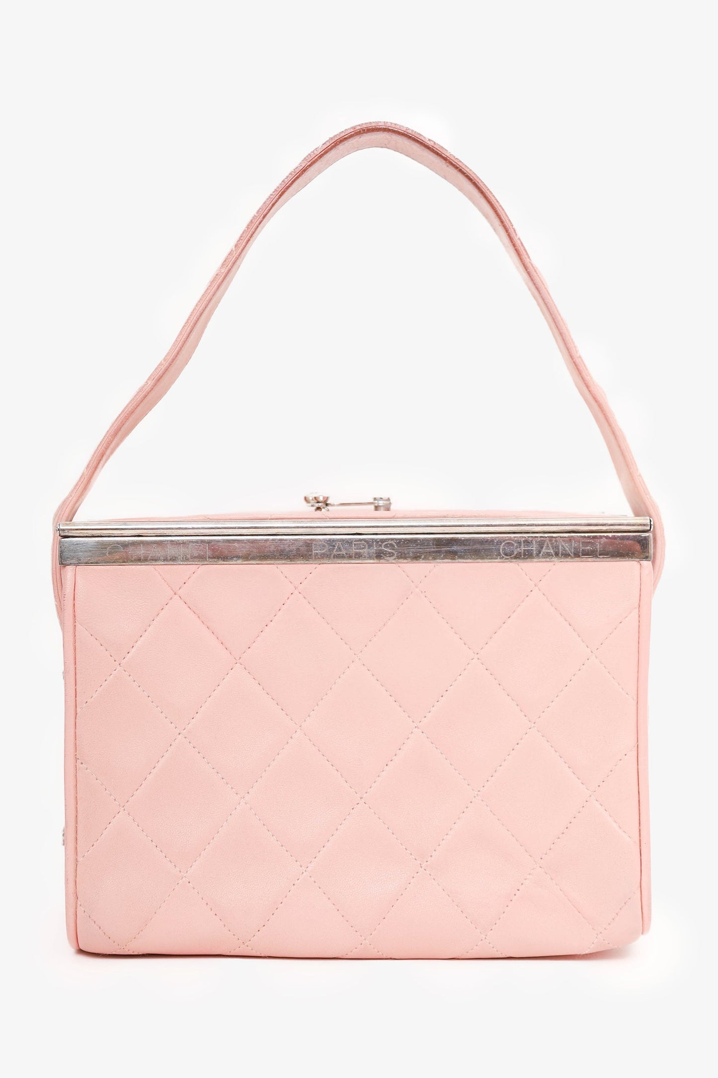 Pre-Loved Chanel™ 1996-97 Pink Quilted Lambskin Vanity Box