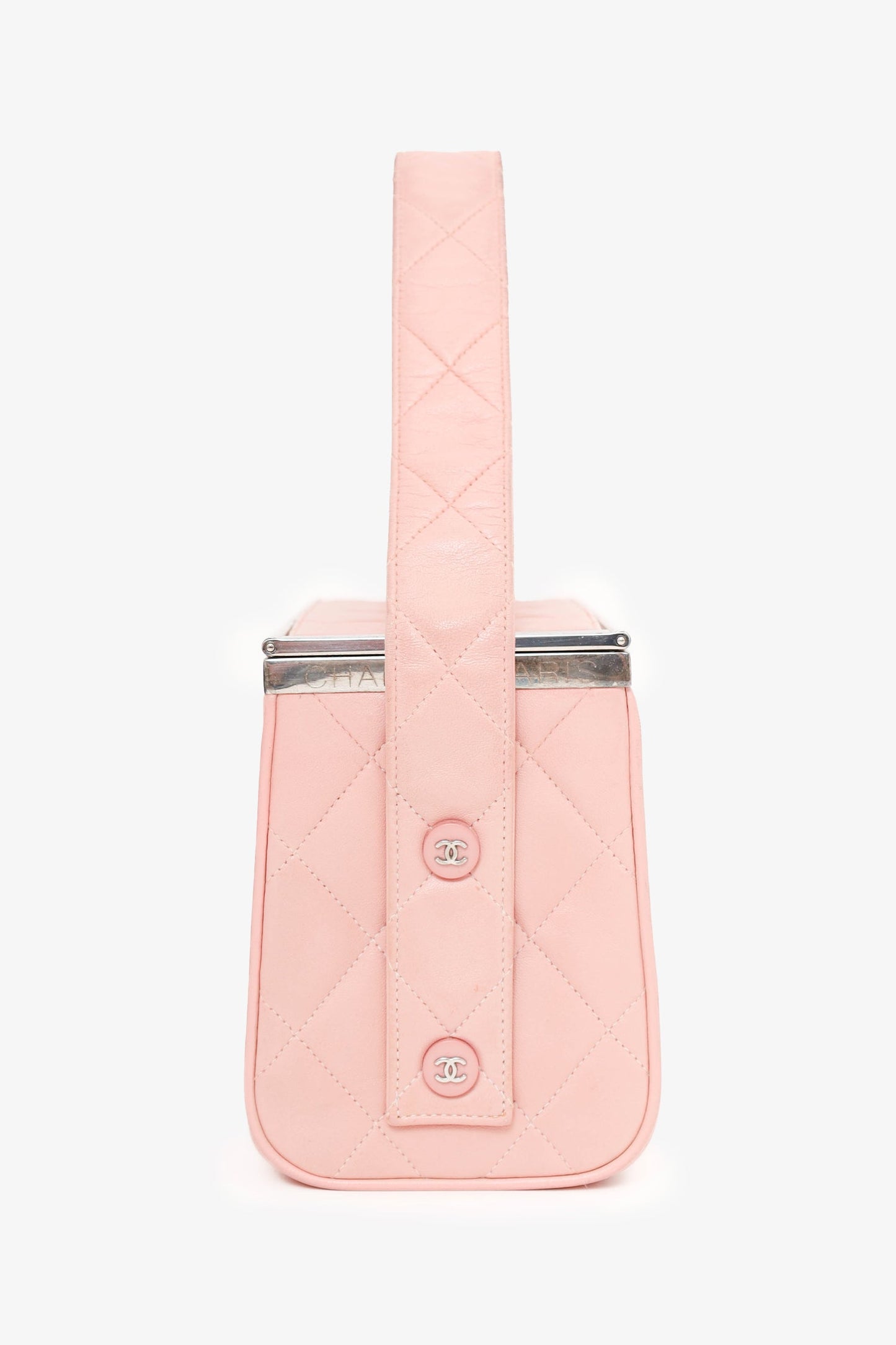 Pre-Loved Chanel™ 1996-97 Pink Quilted Lambskin Vanity Box