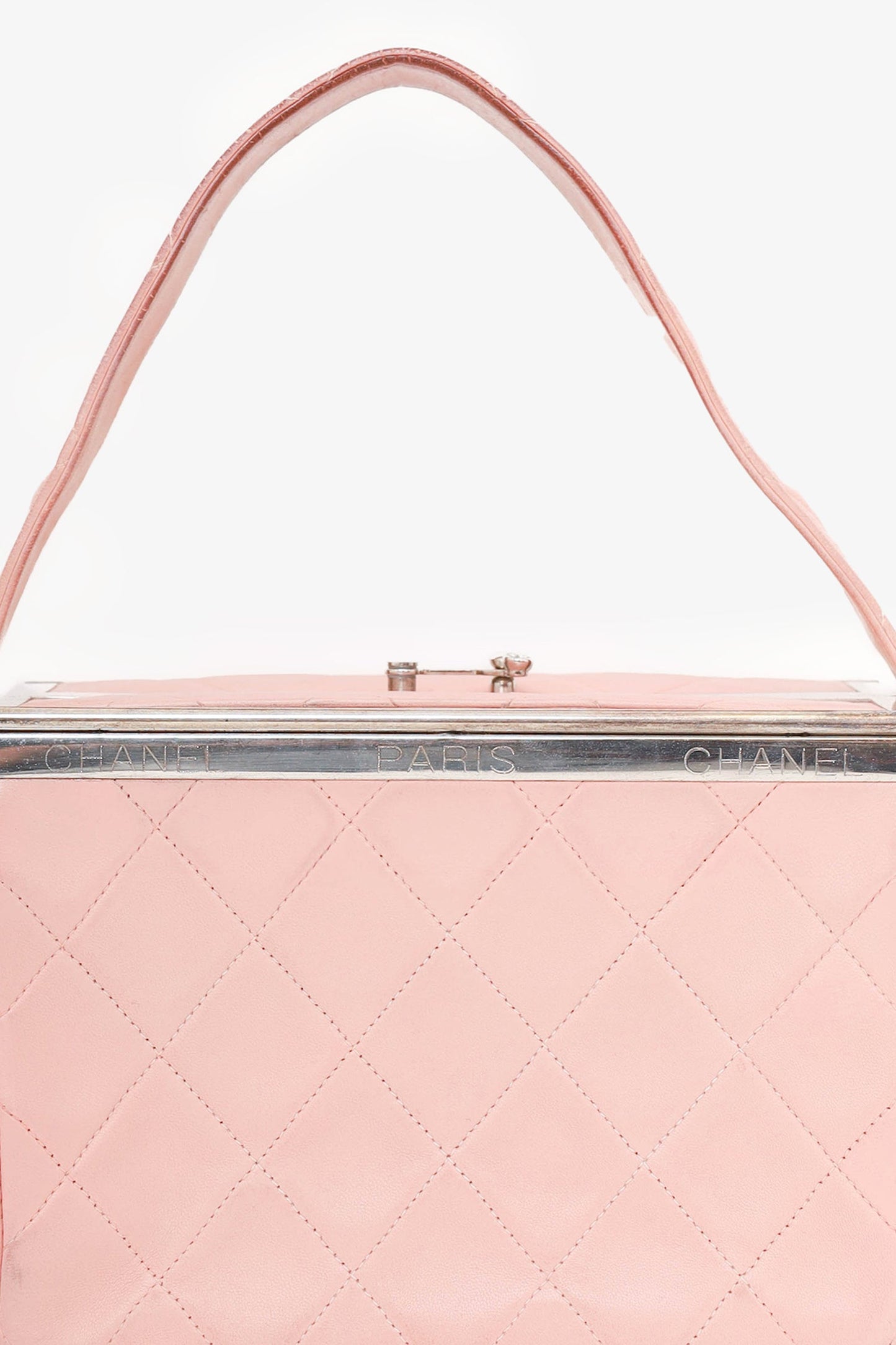 Pre-Loved Chanel™ 1996-97 Pink Quilted Lambskin Vanity Box