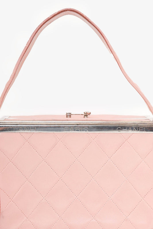 Pre-Loved Chanel™ 1996-97 Pink Quilted Lambskin Vanity Box