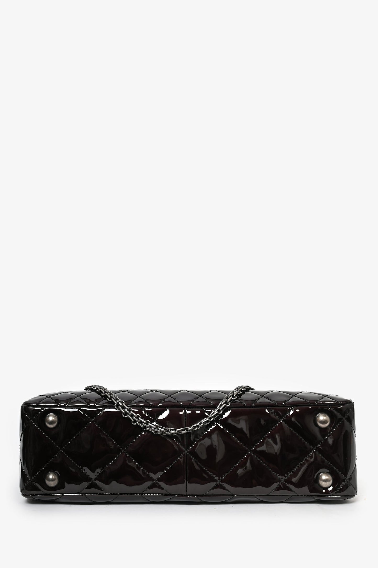 Pre-Loved Chanel™  2011/12 Dark Purple Patent Quilted Leather 2.55 Reissue Tote Bag