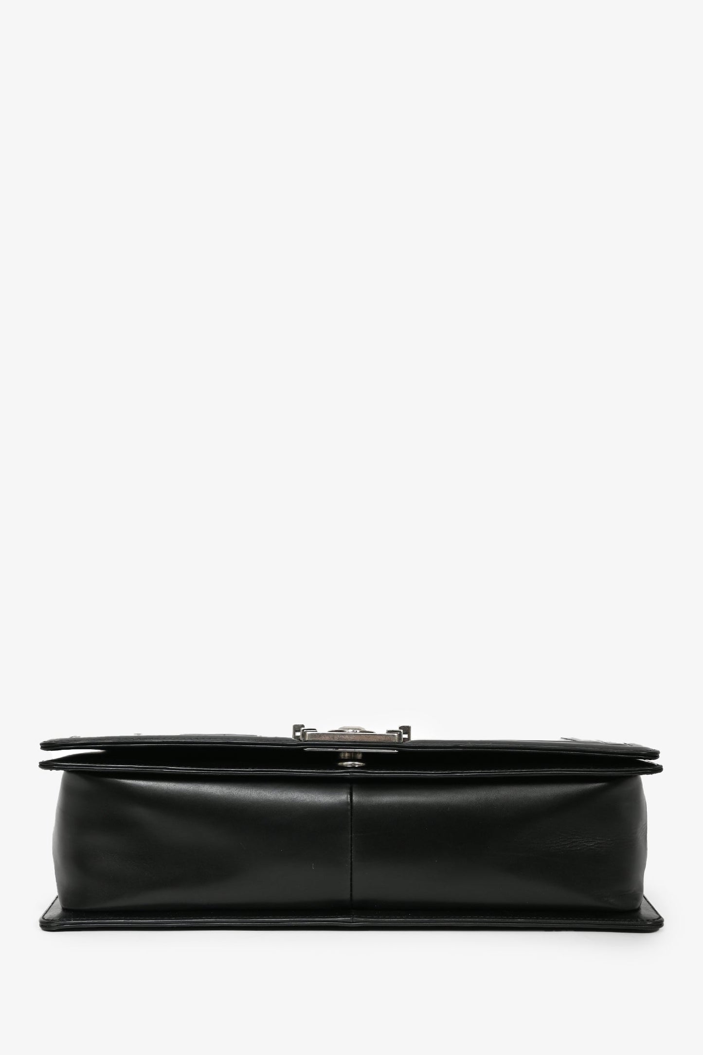 Pre-Loved Chanel™ Black Calfskin Leather Large Boy Bag