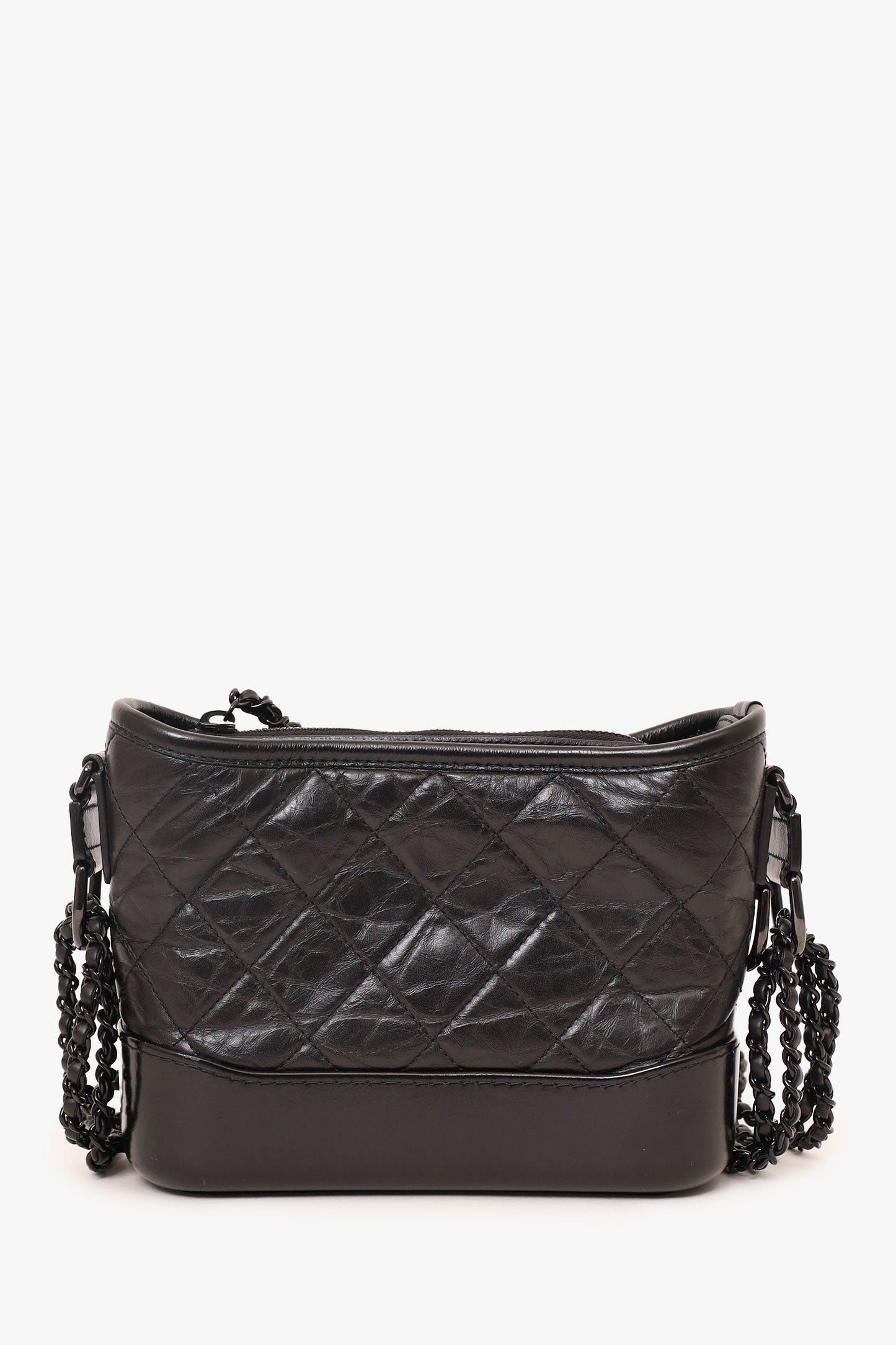 Pre-Loved Chanel™ 2019 So Black Quilted Leather Small Gabrielle Crossbody Bag