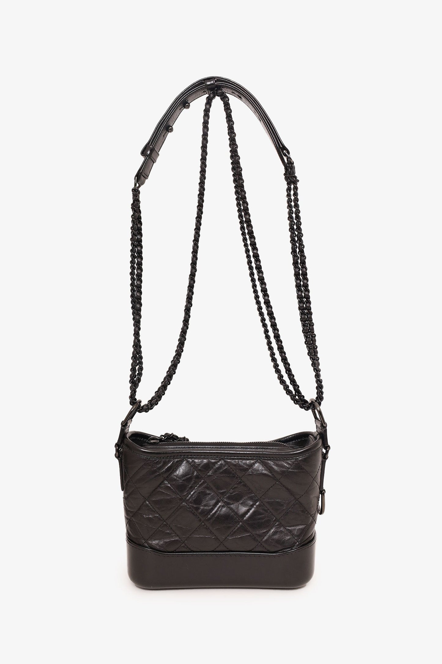 Pre-Loved Chanel™ 2019 So Black Quilted Leather Small Gabrielle Crossbody Bag