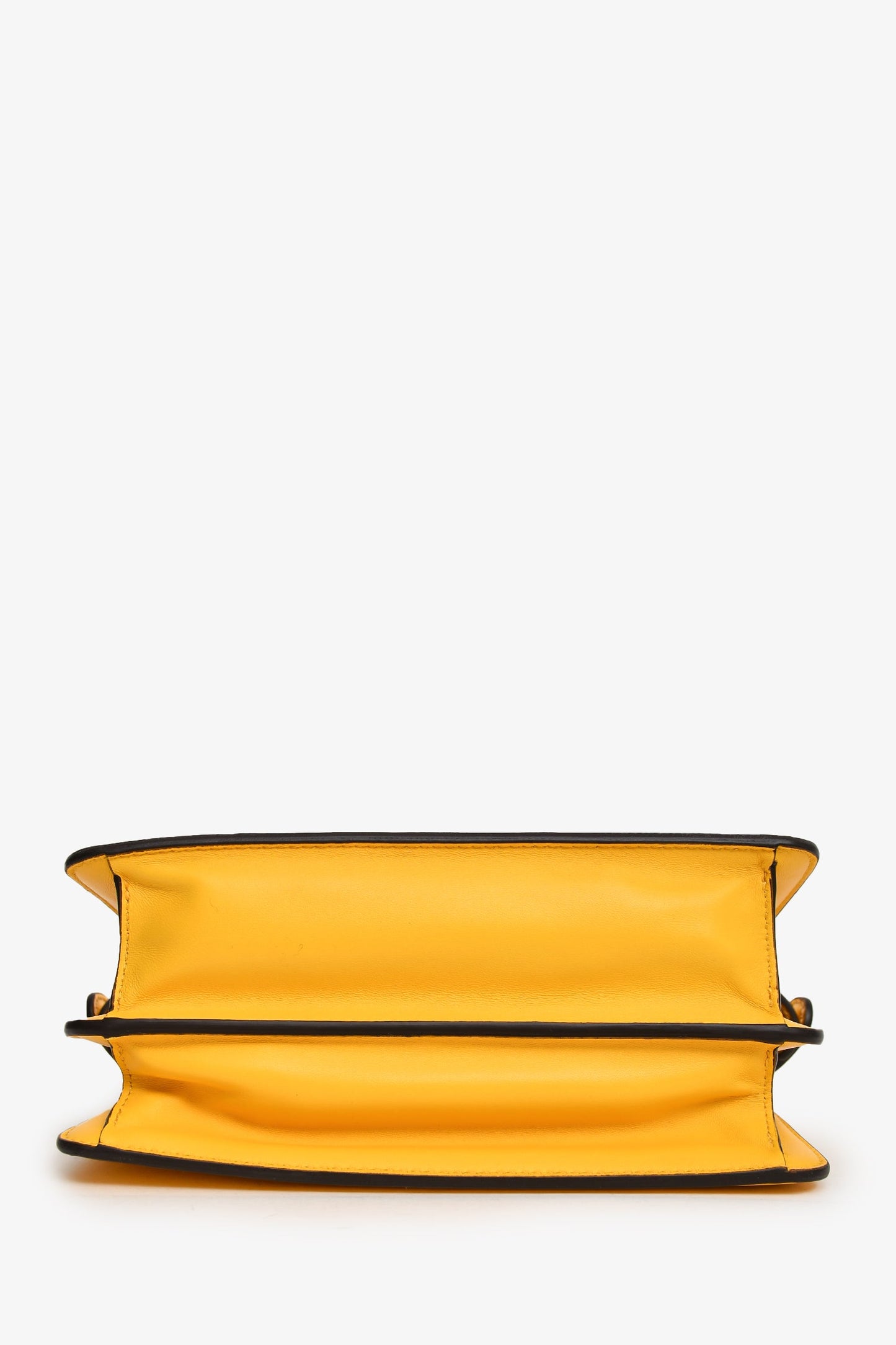 Fendi Yellow Leather Peekaboo ISEEU Mini East West Crossbody Bag