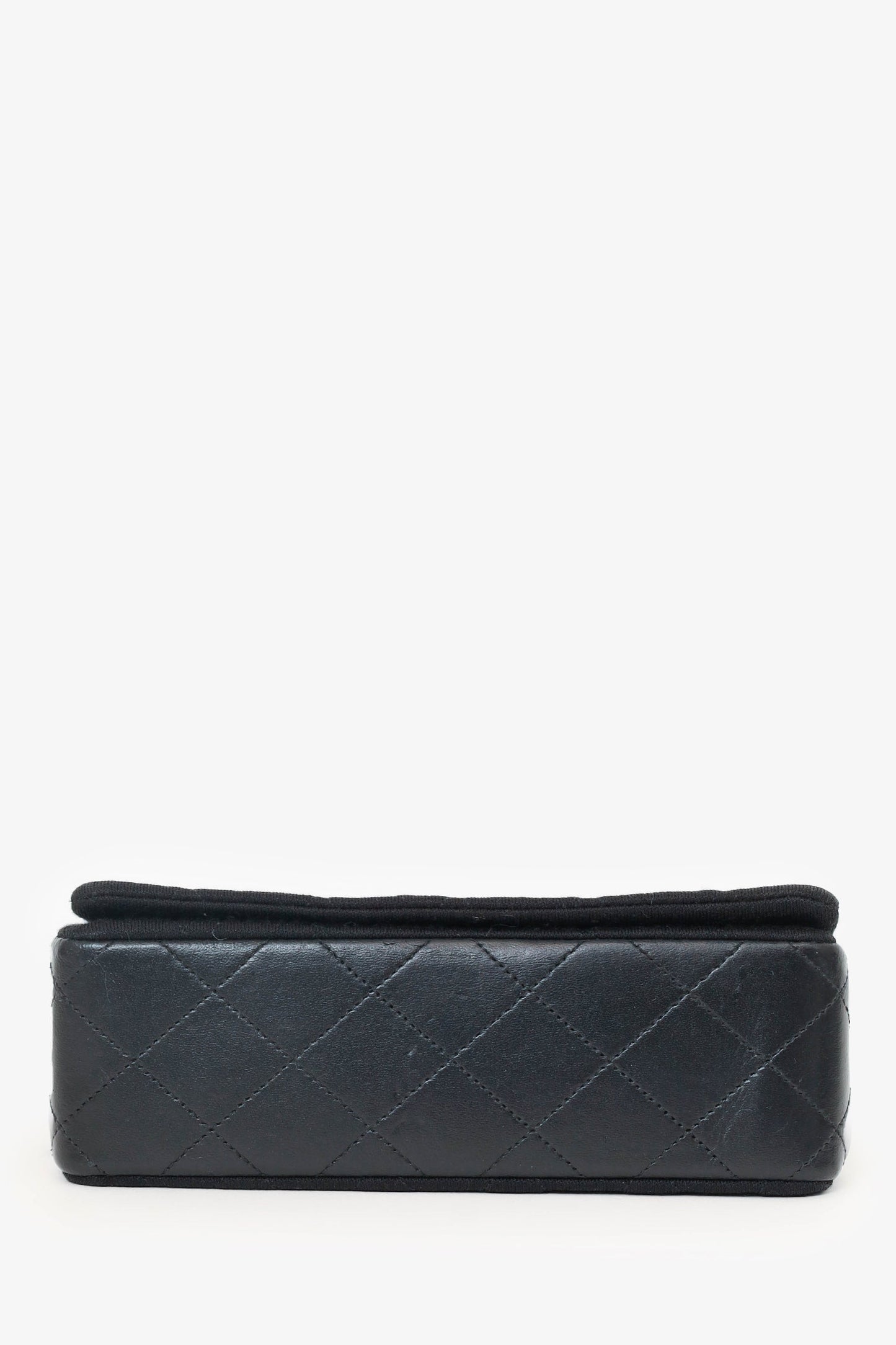 Pre-Loved Chanel™ 1989-91 Black Jersey/Lambskin Mini Full Flap Bag