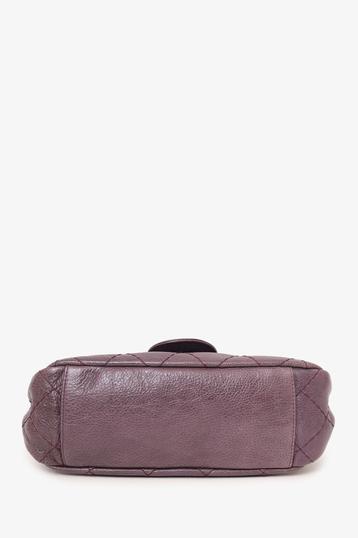 Pre-Loved Chanel™ 2009-10 Purple Glazed Calfskin Stitched On The Road Flap Bag
