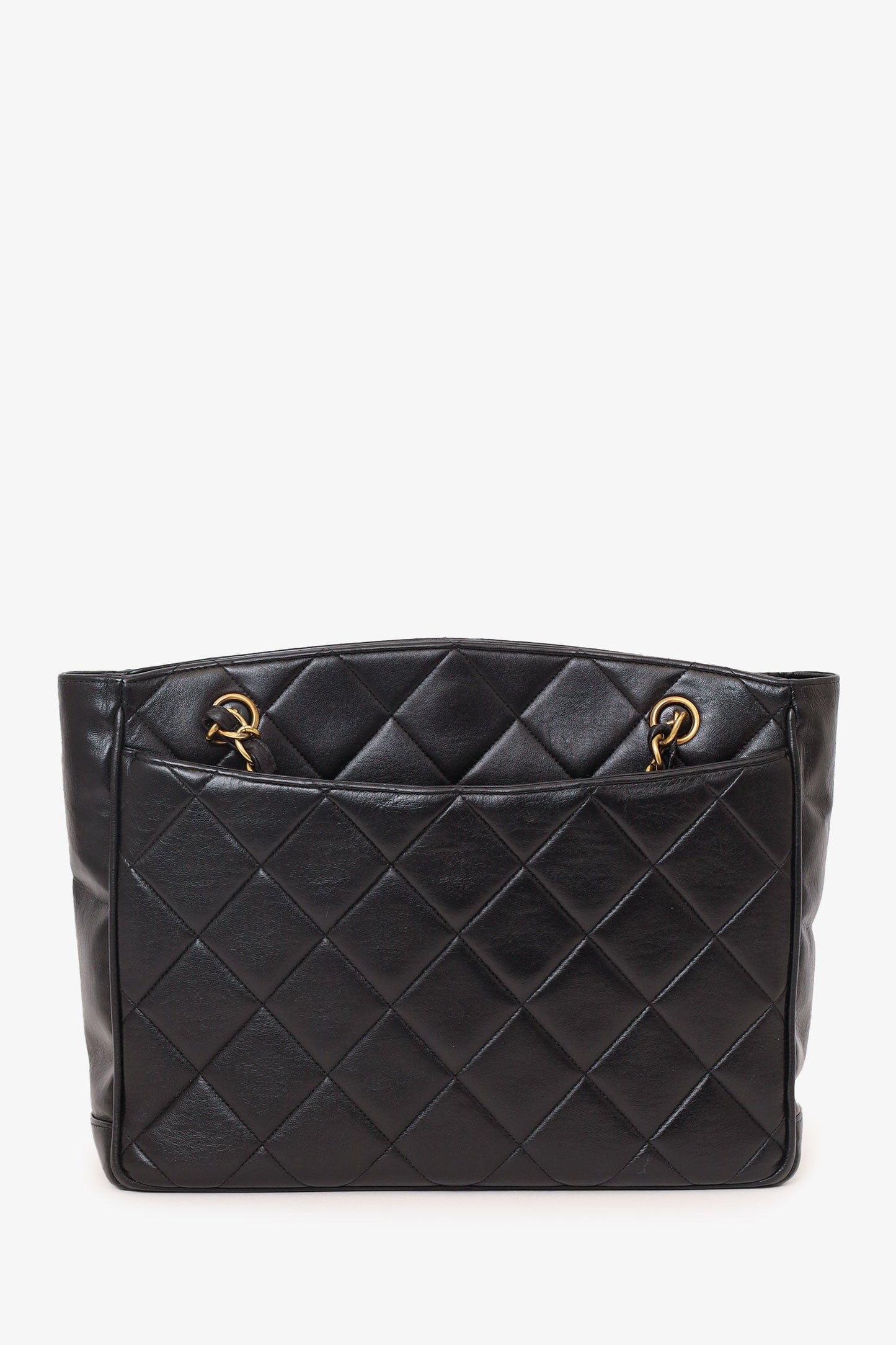 Pre-Loved Chanel™ Vintage Black Quilted Lambskin CC Tote Bag