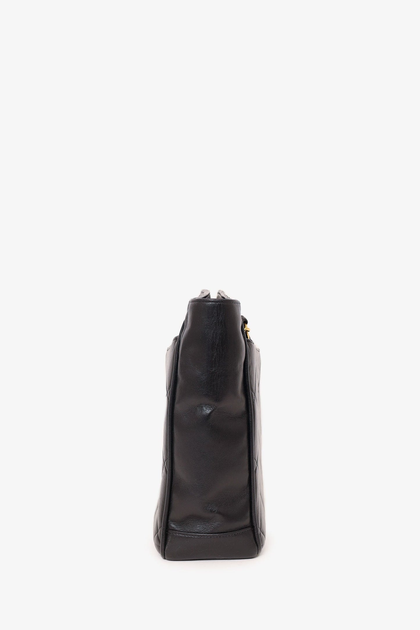 Pre-Loved Chanel™ Vintage Black Quilted Lambskin CC Tote Bag
