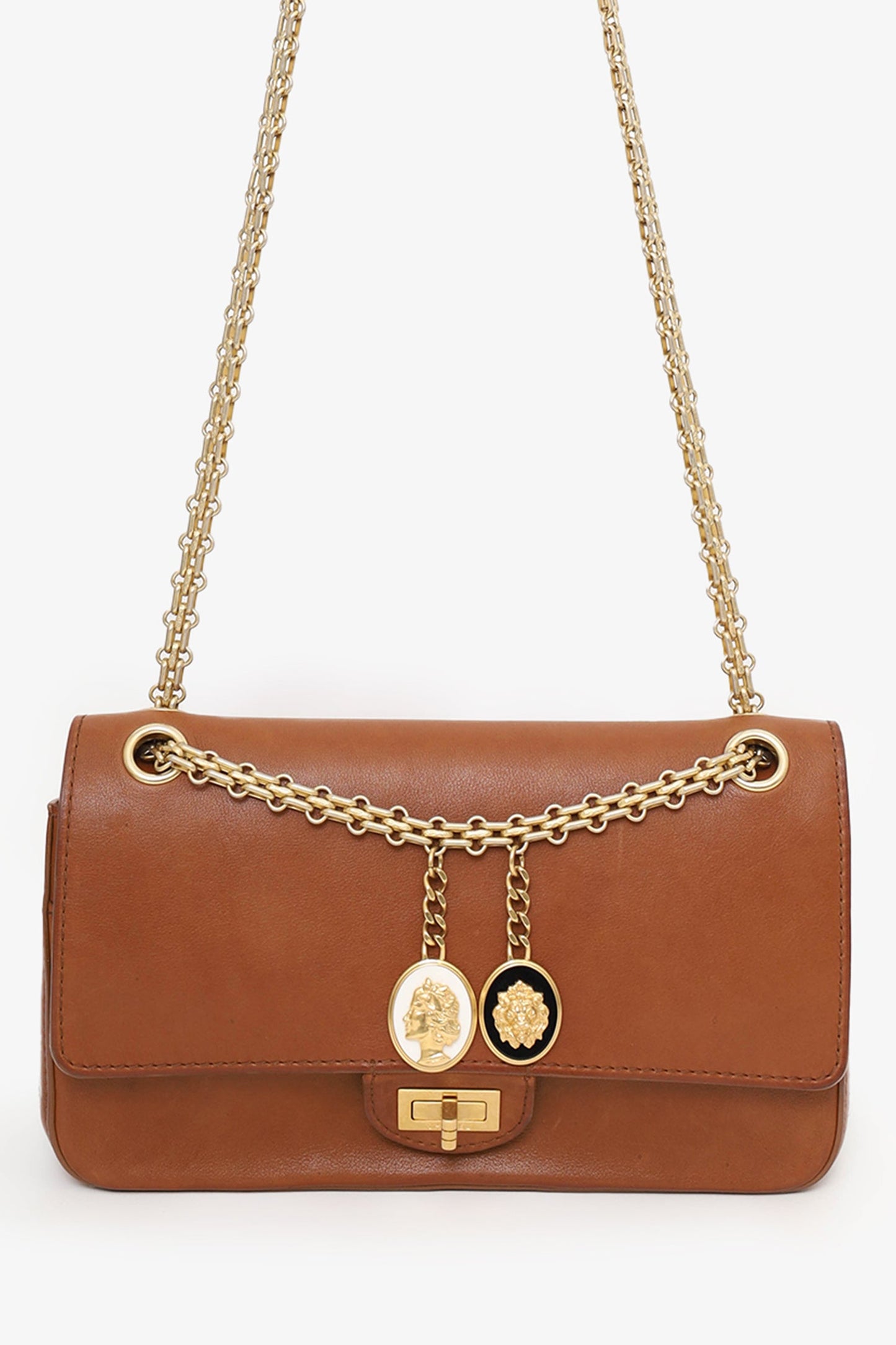 Pre-Loved Chanel™ 2017 Brown Leather Medallion Charm Reissue 2.55 Shoulder Bag