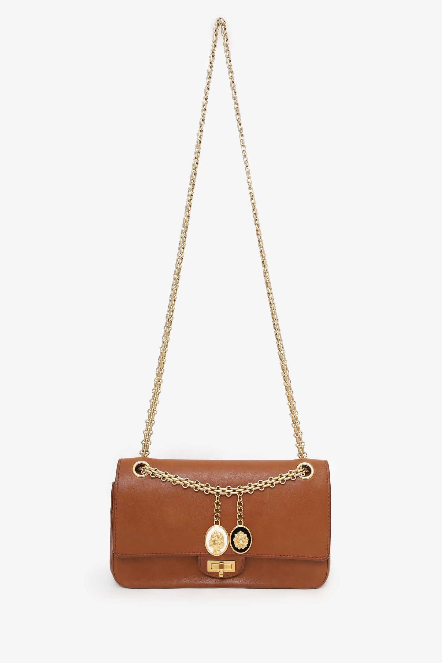 Pre-Loved Chanel™ 2017 Brown Leather Medallion Charm Reissue 2.55 Shoulder Bag