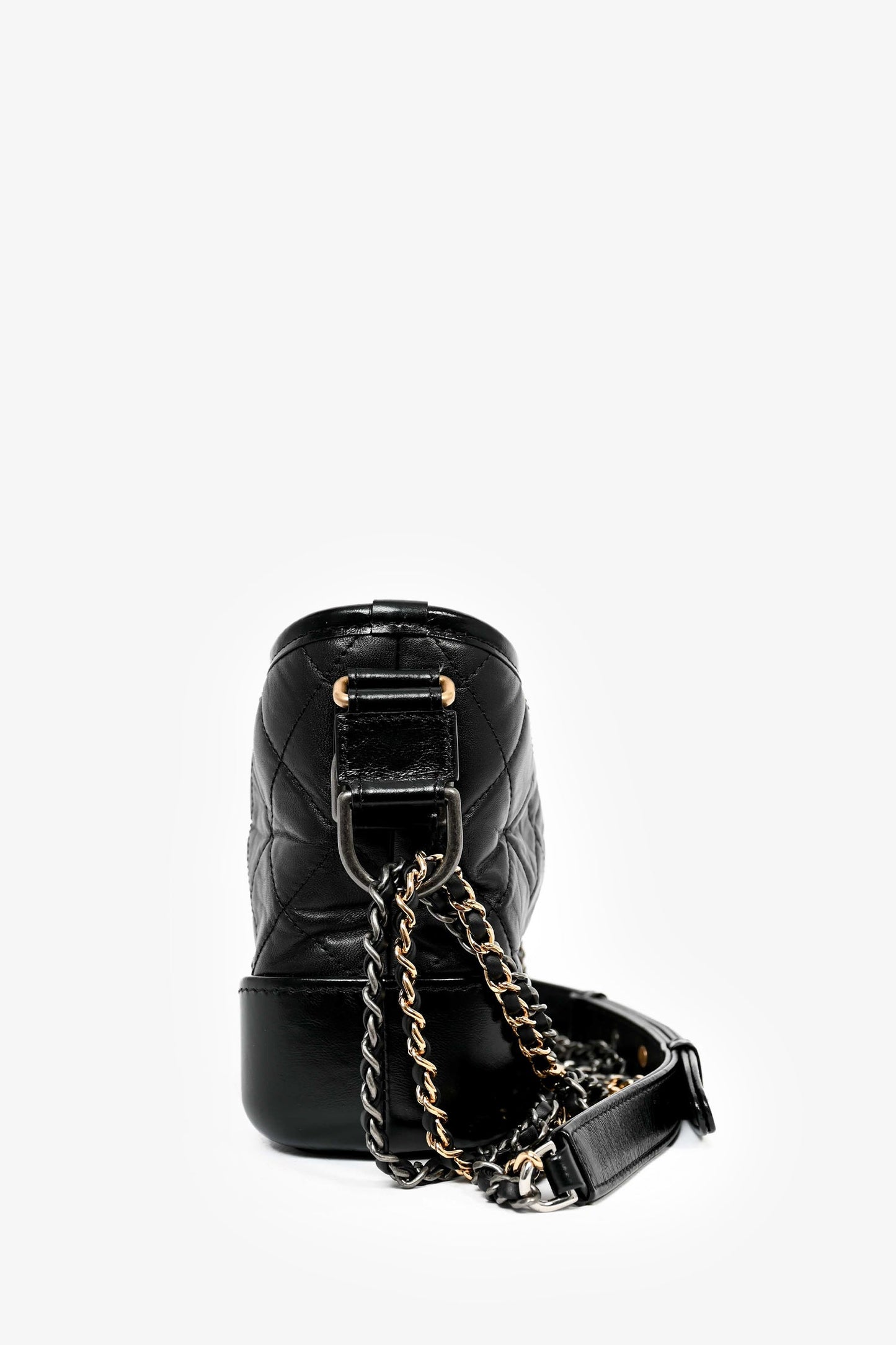 Pre-Loved Chanel™ 2019 Black Lambskin Leather Small Gabrielle Bag
