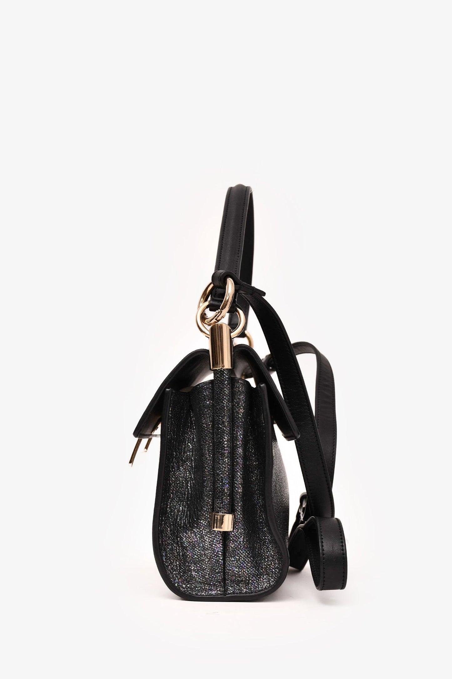 Roger Vivier Grey Metallic Fabric Miss Viv Crossbody Bag
