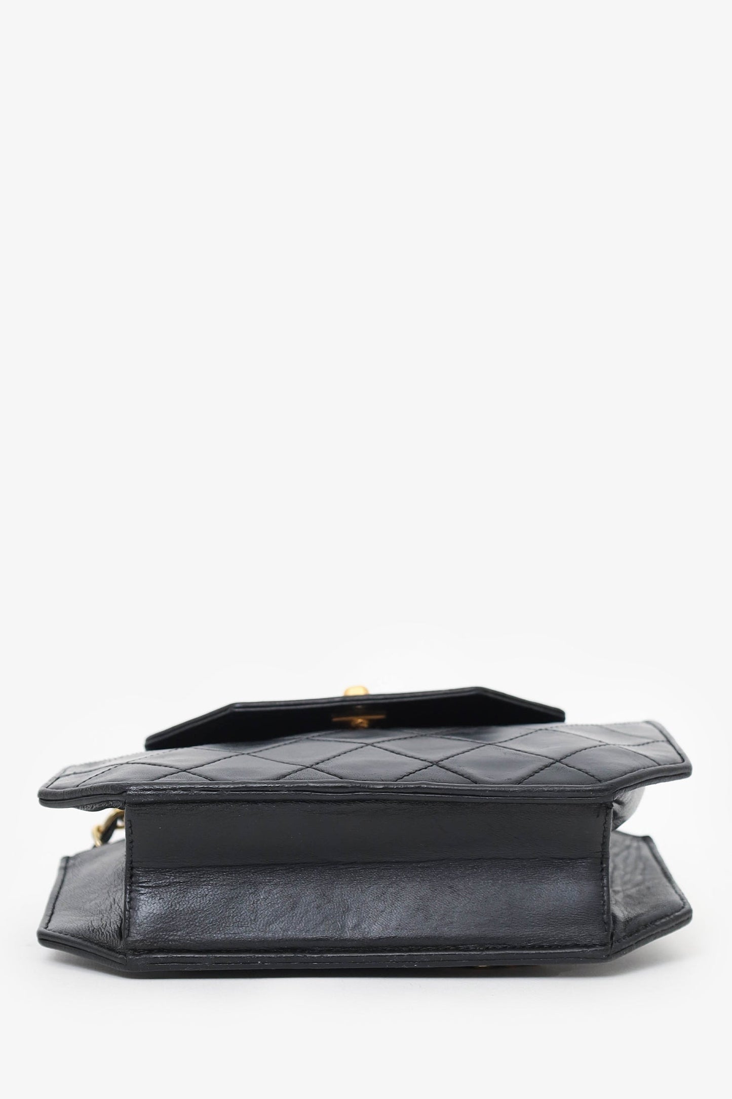 Pre-Loved Chanel™ Black Quilted Leather Octagon CC Flap Bag