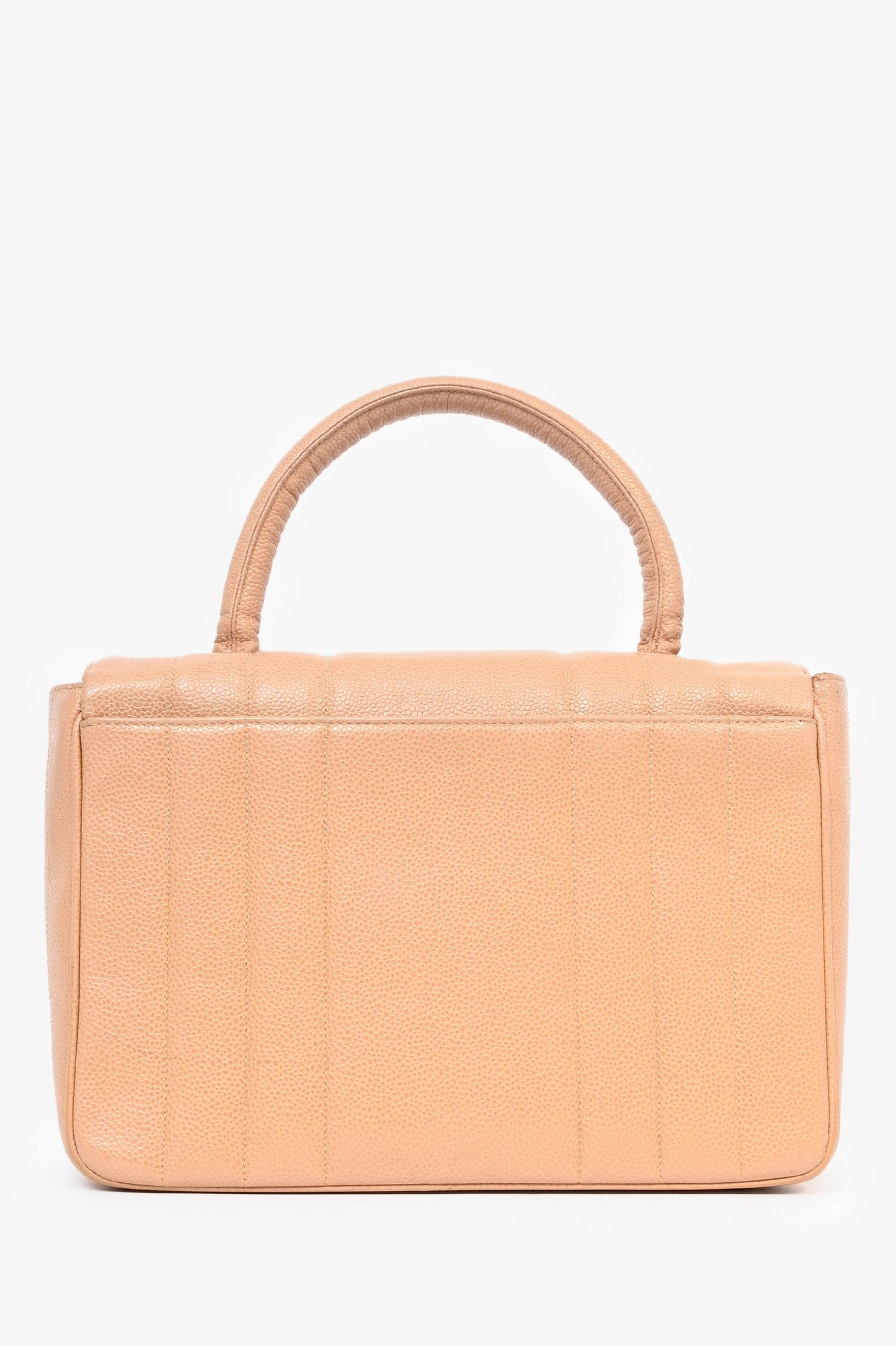 Pre-Loved Chanel™ 1995 Beige Caviar Leather Kelly Mademoiselle Top Handle