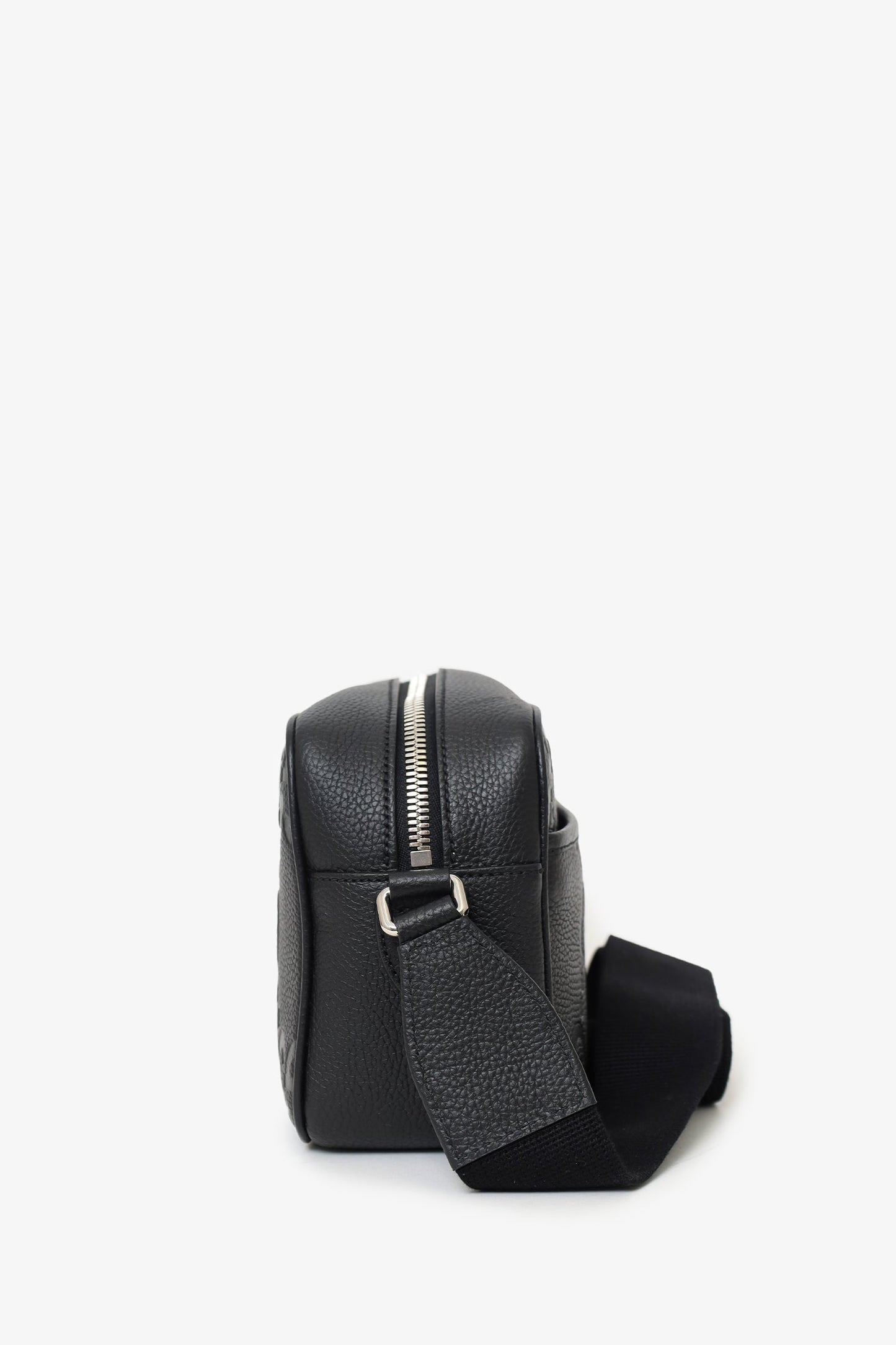 Gucci Black Leather Jumbo GG Crossbody Bag Mens