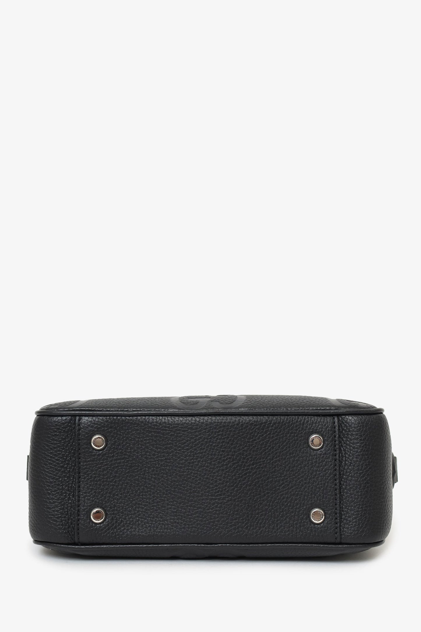 Gucci Black Leather Jumbo GG Crossbody Bag Mens