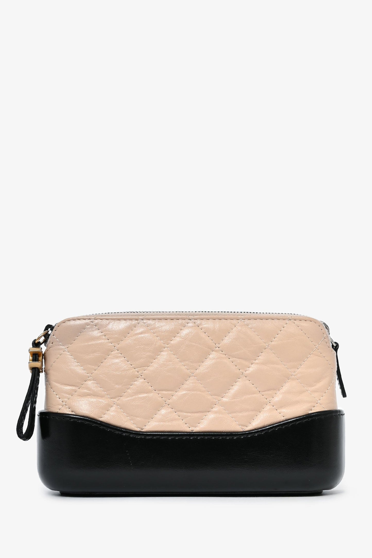 Pre-Loved Chanel™ 2017-18 Beige/Black Leather Gabrielle Wallet on Chain