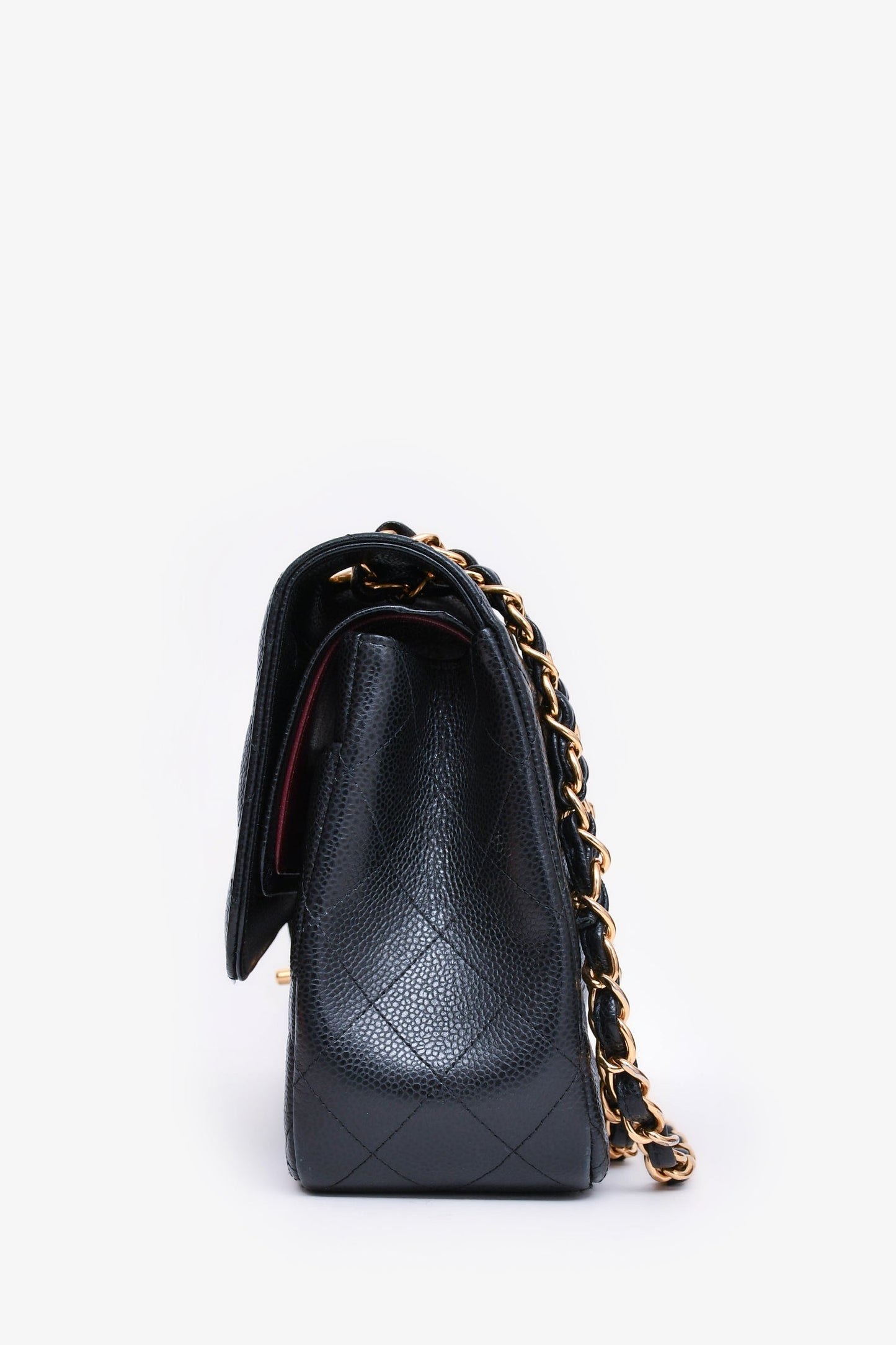 Pre-Loved Chanel™ 2019 Black Caviar Leather Jumbo Double Flap Should Bag