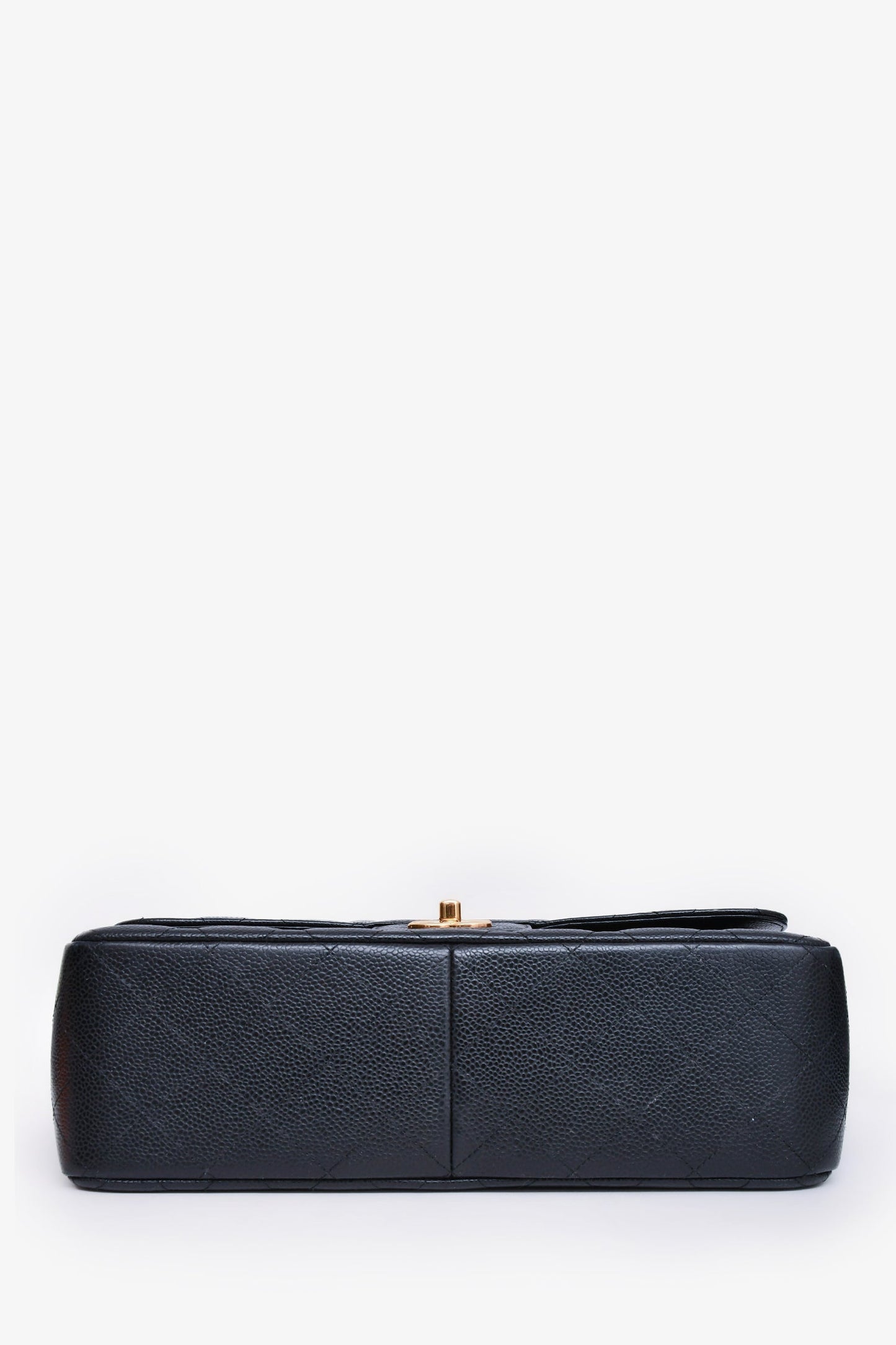 Pre-Loved Chanel™ 2019 Black Caviar Leather Jumbo Double Flap Should Bag