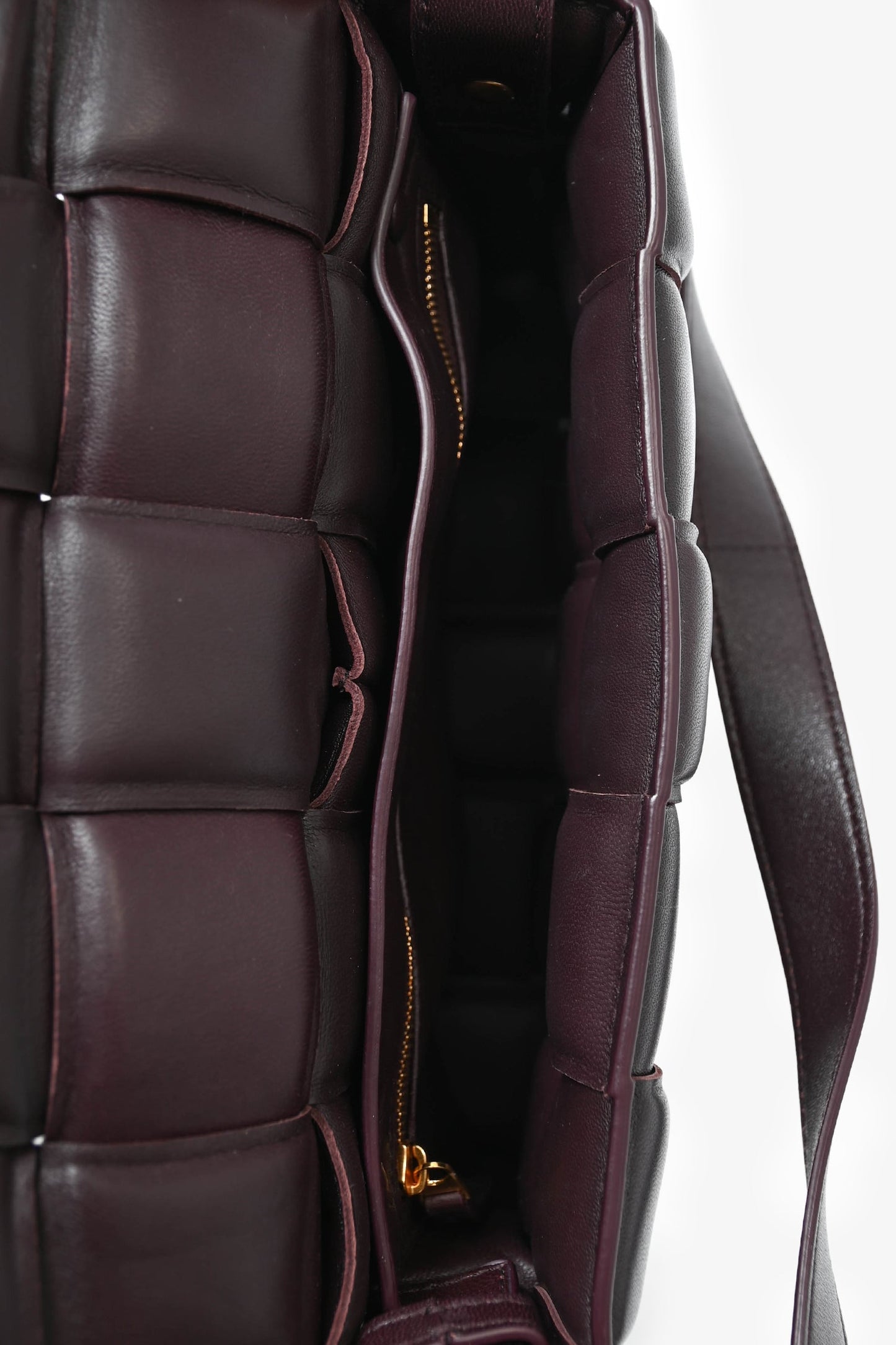 Bottega Veneta Dark Purple Padded Leather Cassette Crossbody Bag
