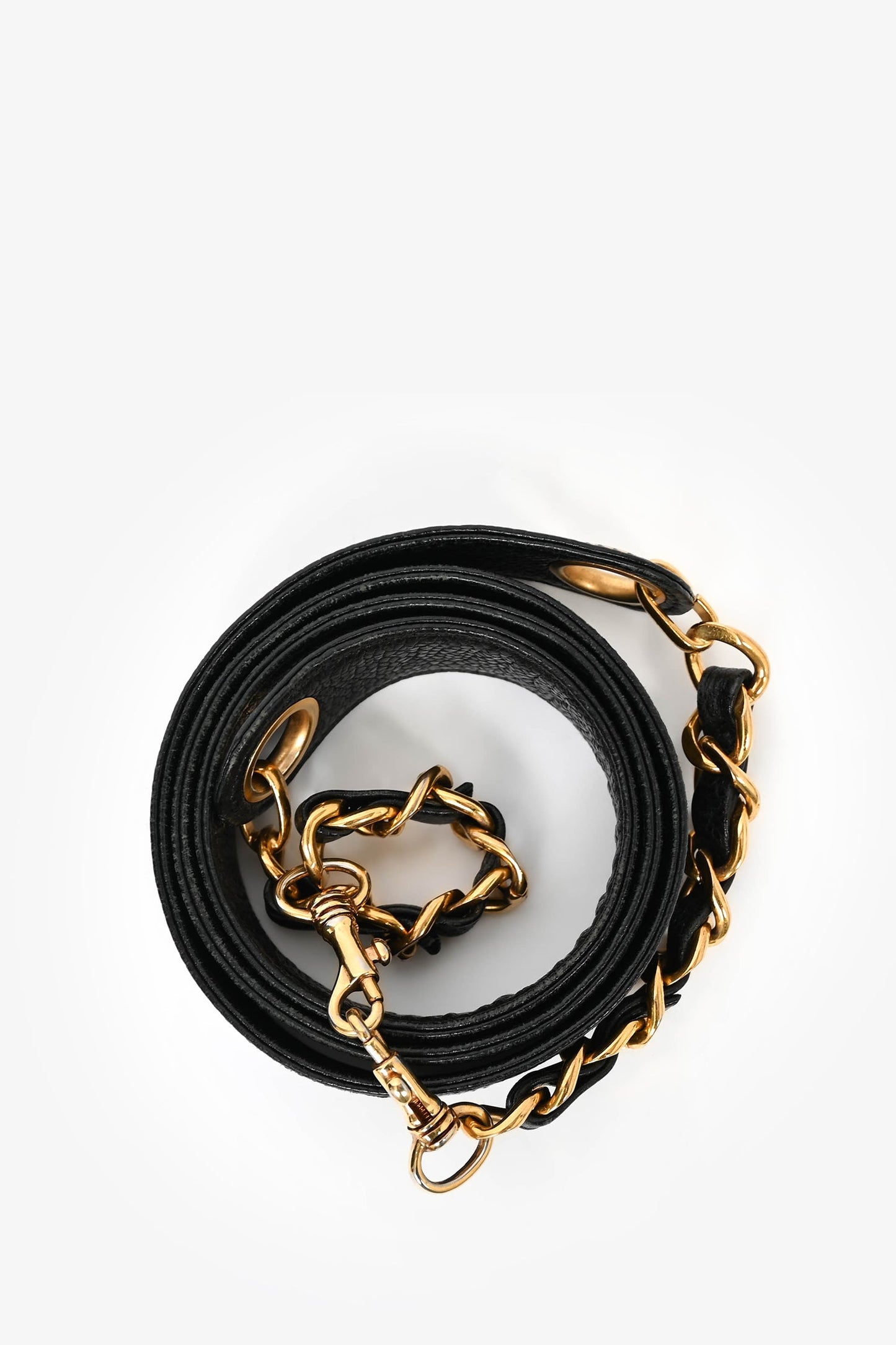 Pre-Loved Chanel™ 1991-94 Vintage Black Caviar Leather CC Box Vanity Makeup Case with Chain Strap (As Is)