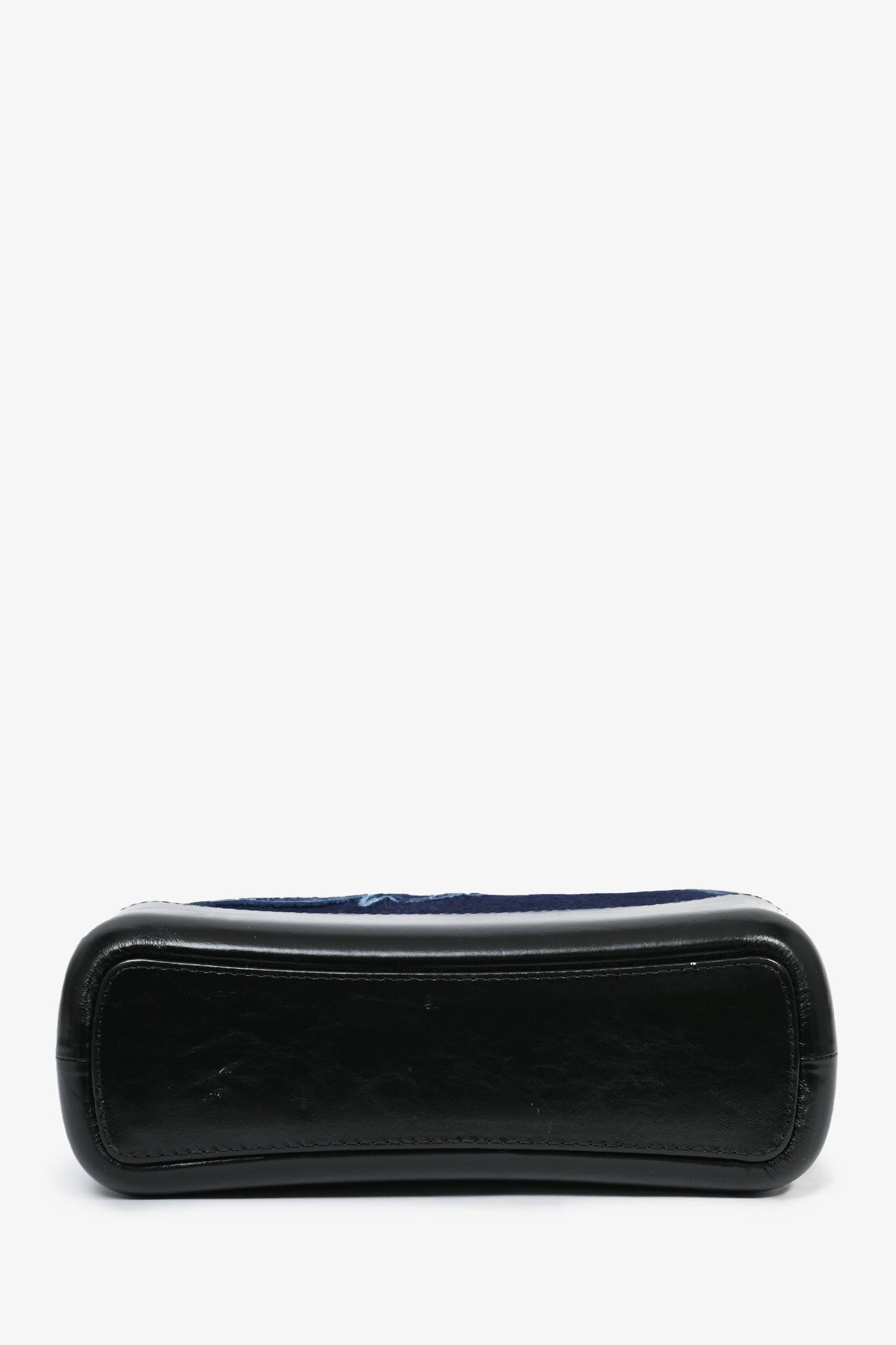 Pre-Loved Chanel™ 2019 Navy Wool 'Paris Hamburg' Embroidered Large Gabrielle Hobo